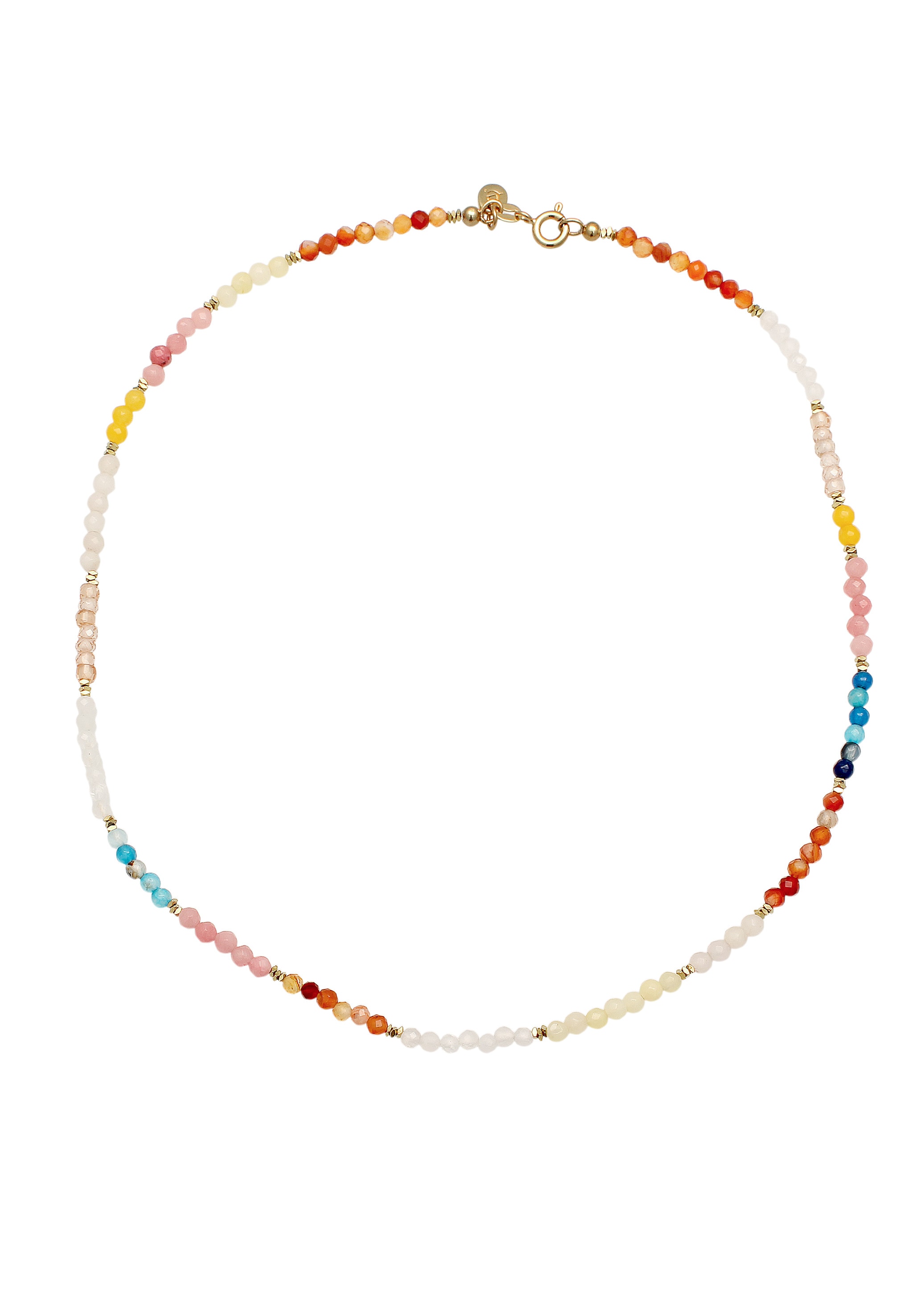 Elli Premium Silberkette »Halskette Perlen Zirkonia Mondstein Achat Bunt 925 Sterling Silber vergoldet«