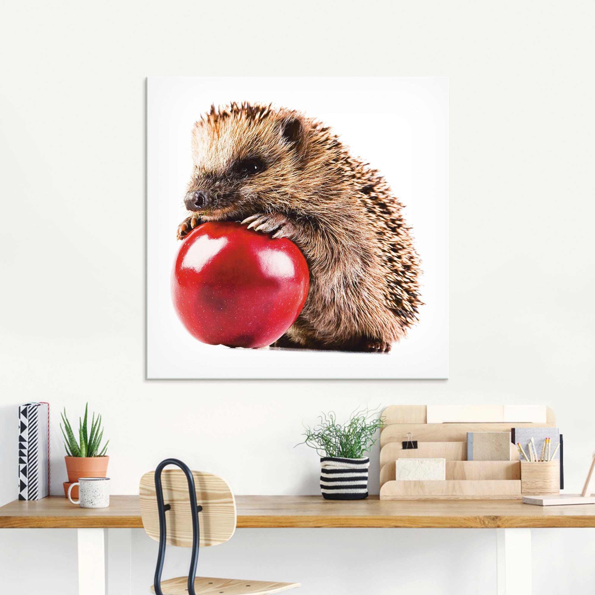 Artland Glasbild »Glücklicher Igel« Wildtiere 1 Stk. tlg. in verschiedenen Größen