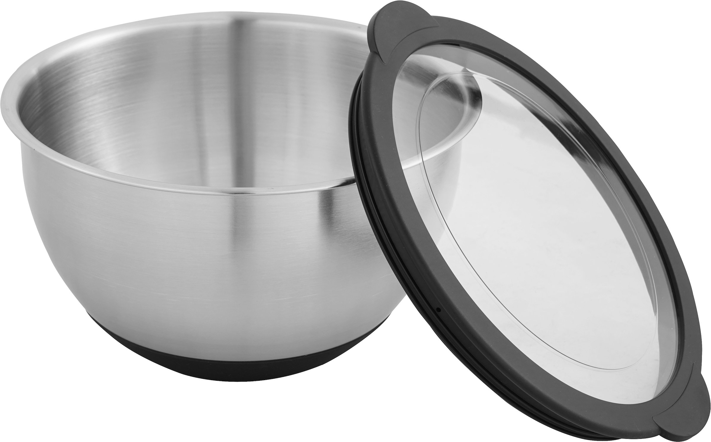 OTTO home Schüssel »Sissela, inkl. Deckel, Ø 16 / 20 / 24 cm« 3 aus Edelstahl 18/10 Ideal zum Zubereiten, Lagern und Servieren von Speisen