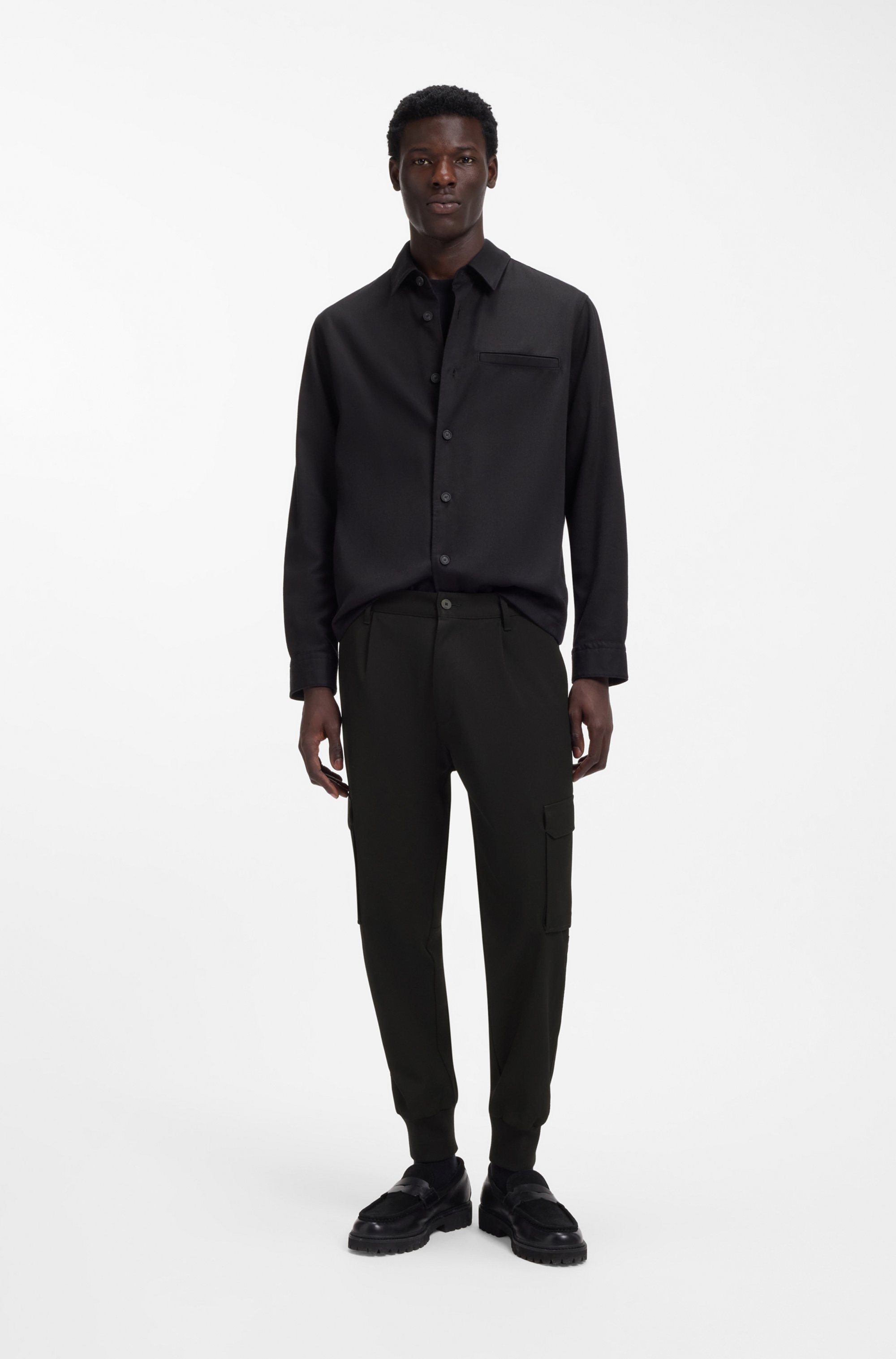 HUGO Cargohose »Glavin«  Slim Fit, tapered leg, Bundfalten vorne