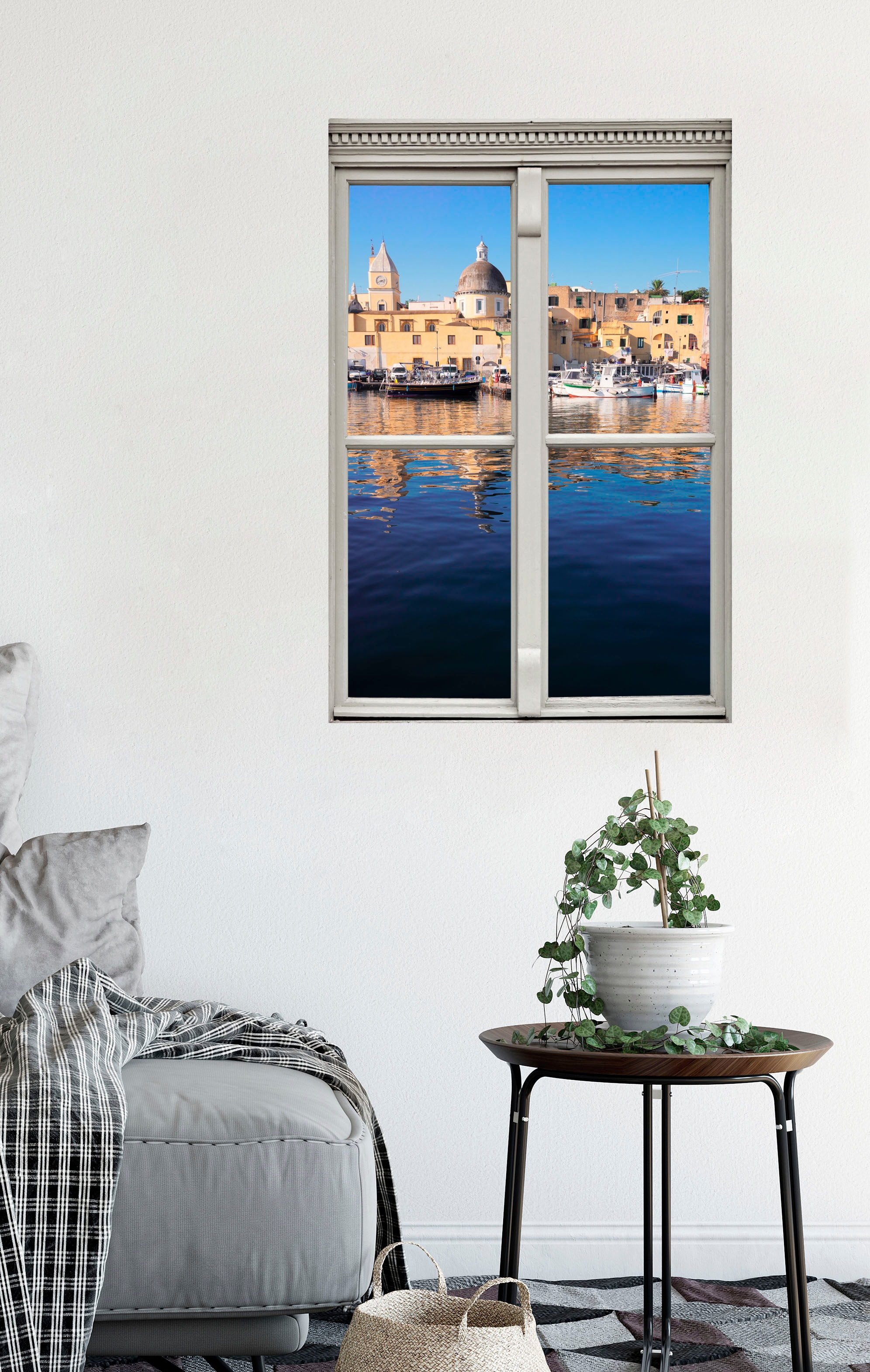 queence Wandsticker »Hafen« Wandsticker, Wandbild, selbstklebend, 3D, Fenster