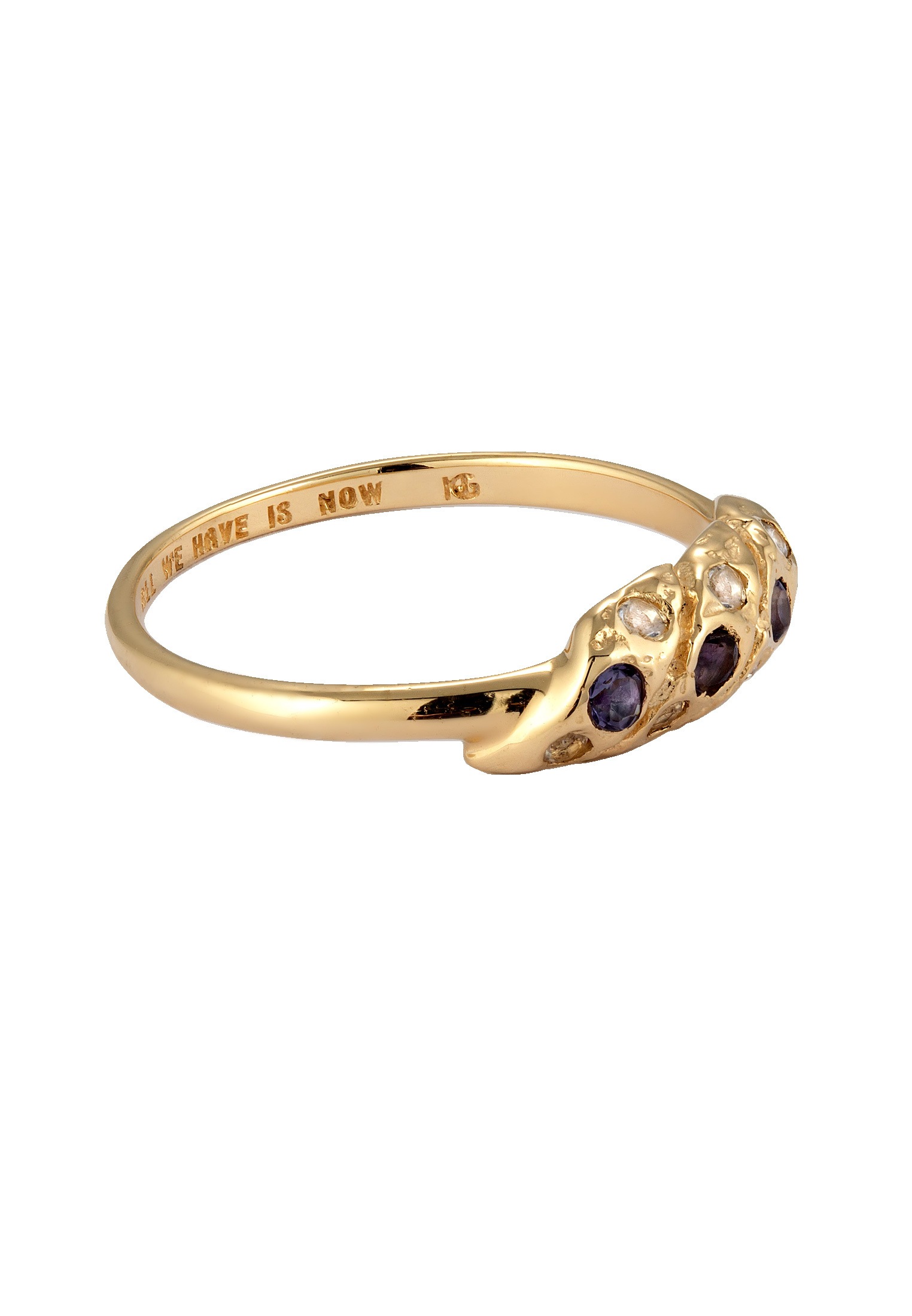 HAZE & GLORY Silberring »Ring Mondstein Lolith 375 Gelbgold - REEF Ring«
