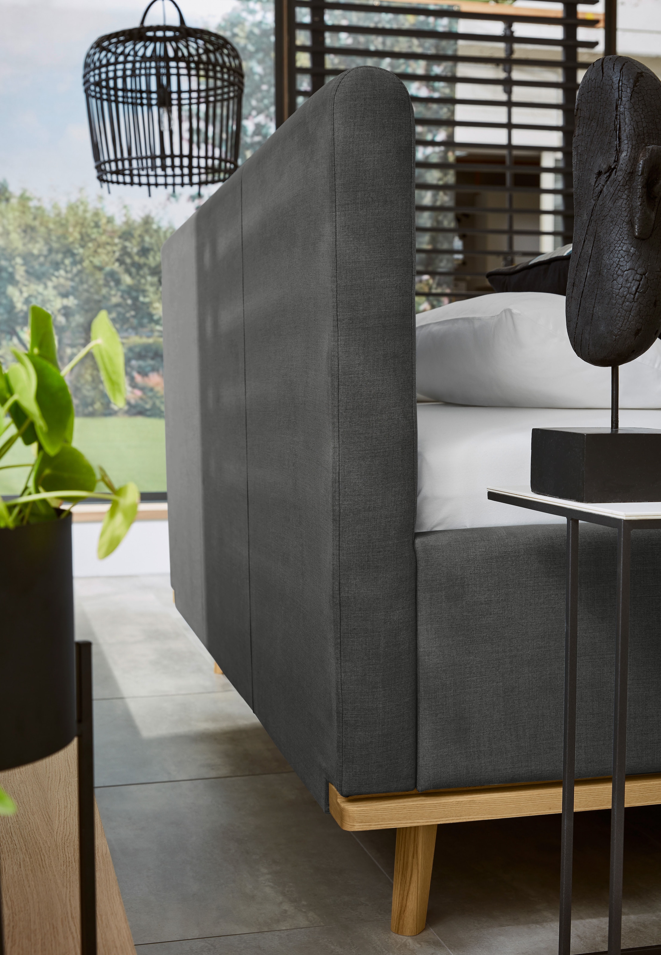 Musterring Polsterbett »Delphi« Eicherahmen massiv, Kopfteil mit Steppung