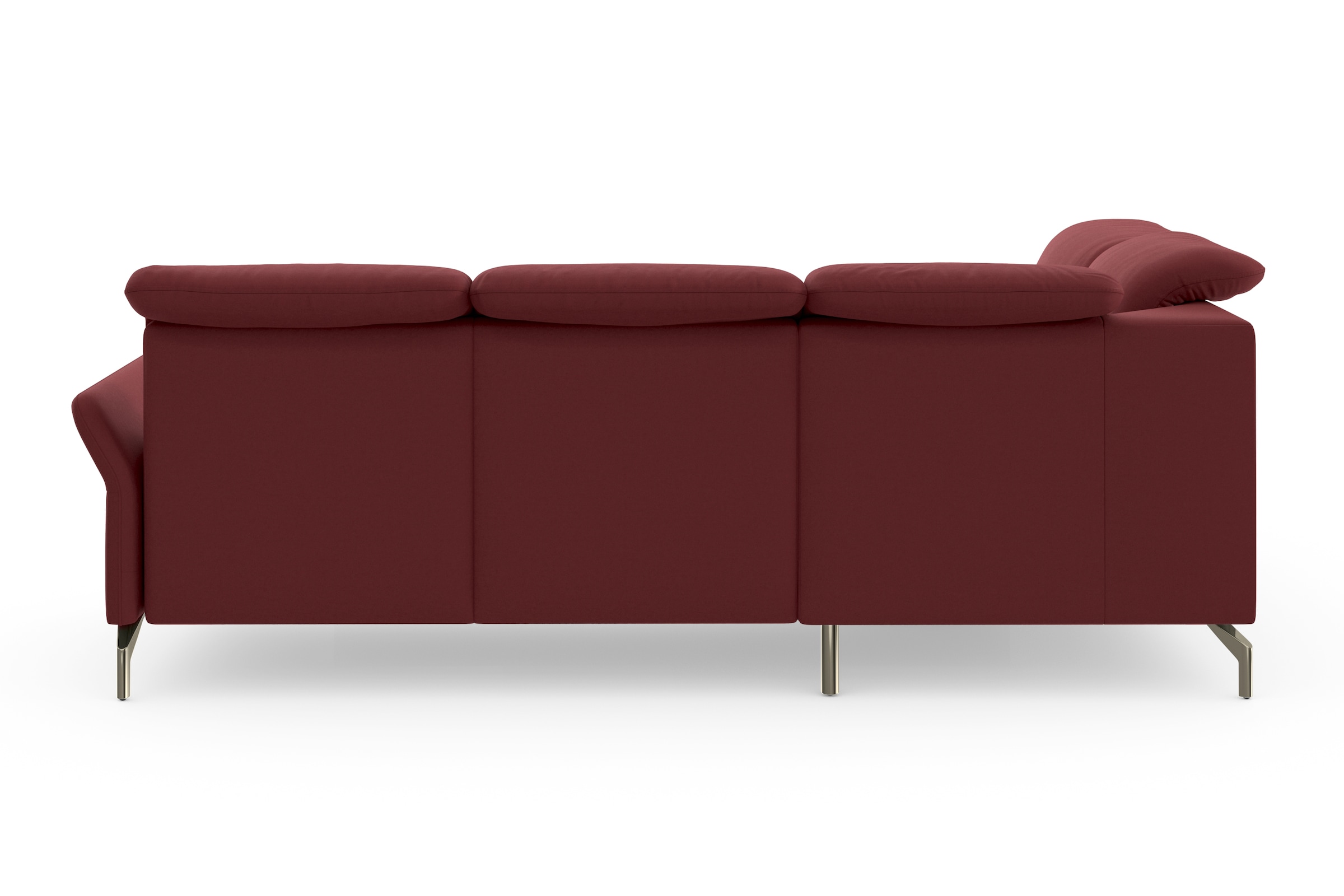 sit&more Ecksofa »Fashion L-Form« wahlweise mit Kopfteilverstellung, Vorziehsitz, motorisch, Nickelfüße