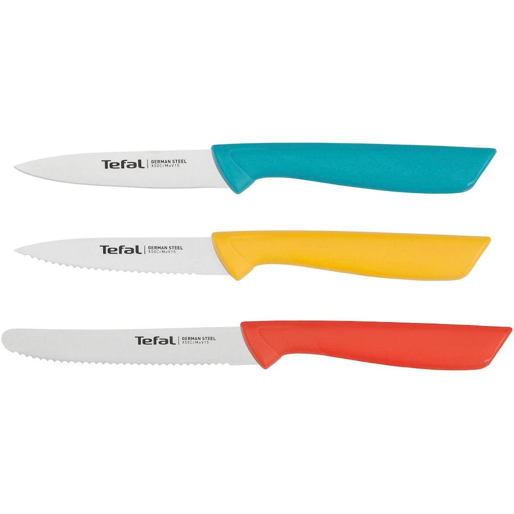 Tefal Messer-Set »K273S3 Colorfood«, (Set, 3 tlg.), Edelstahl, korrosionsbeständig, ergonomisch, sicher