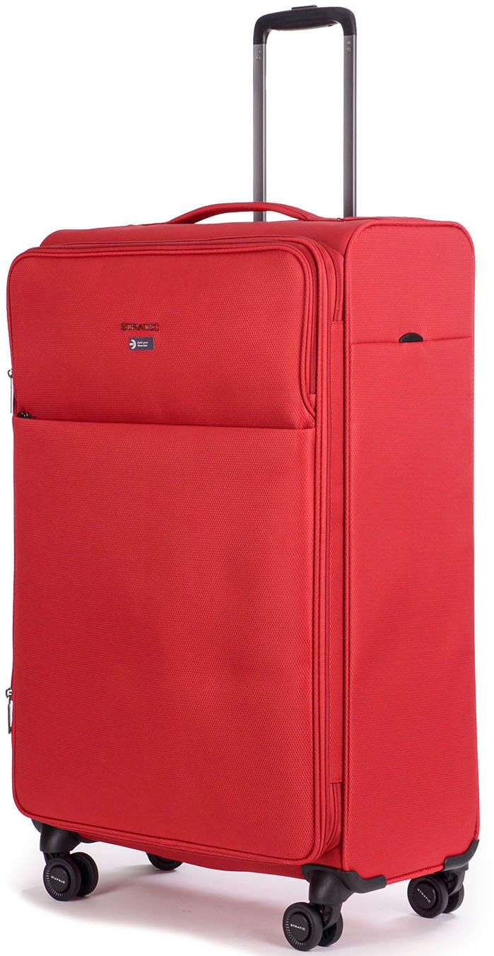 Stratic Weichgepäck-Trolley »Stratic Light + L, red«, 4 Rollen, Reisekoffer großer Koffer Aufgabegepäck TSA-Zahlenschloss