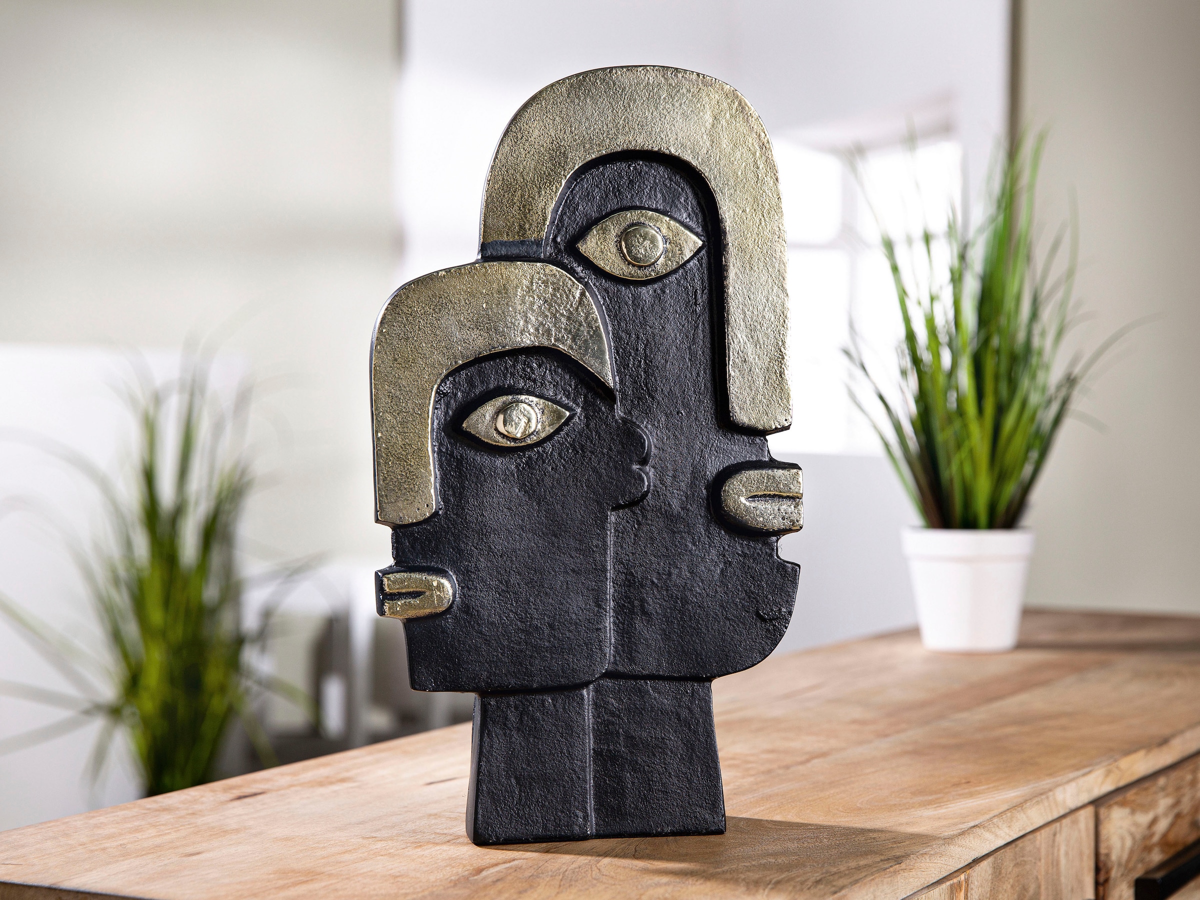GILDE Dekovase »Face«, (1 St.), Vase aus Aluminium, Dekoobjekt, Höhe ca. 36  cm bequem kaufen