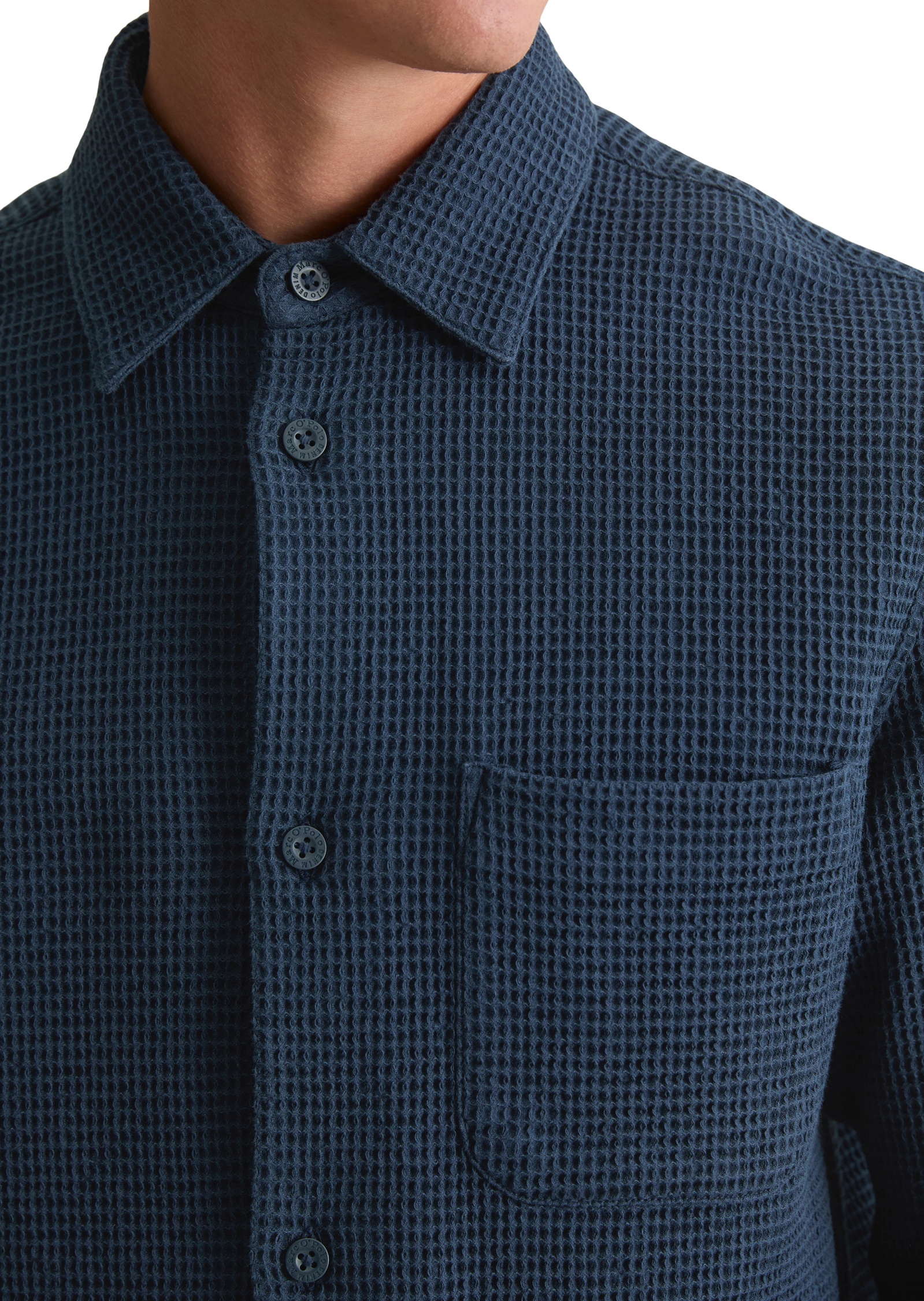 Marc O'Polo DENIM Langarmhemd mit Struktur, Kentkragen