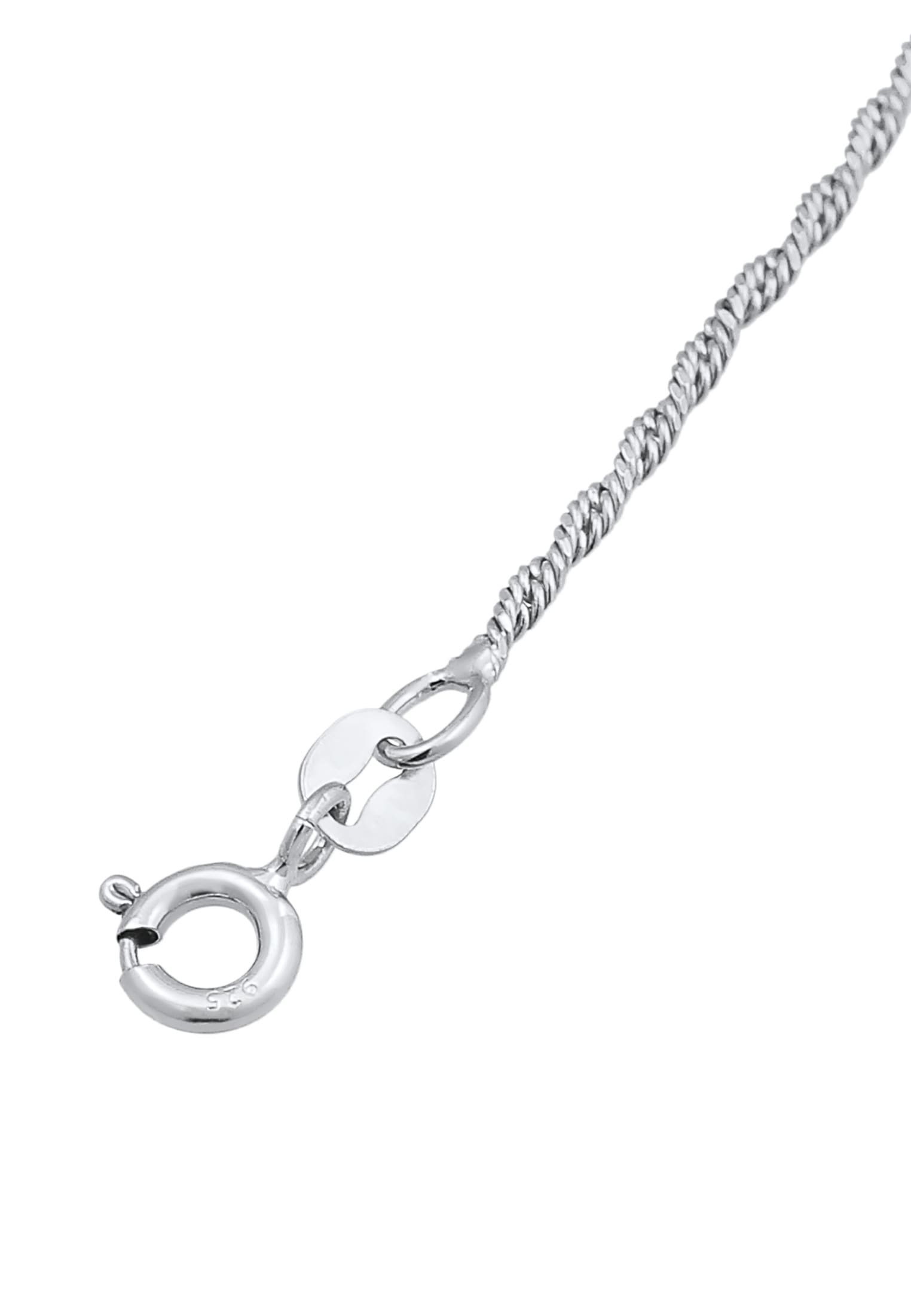 Elli Fußkette »Fußschmuck mit Smile Face Kristalle 925 Silber«