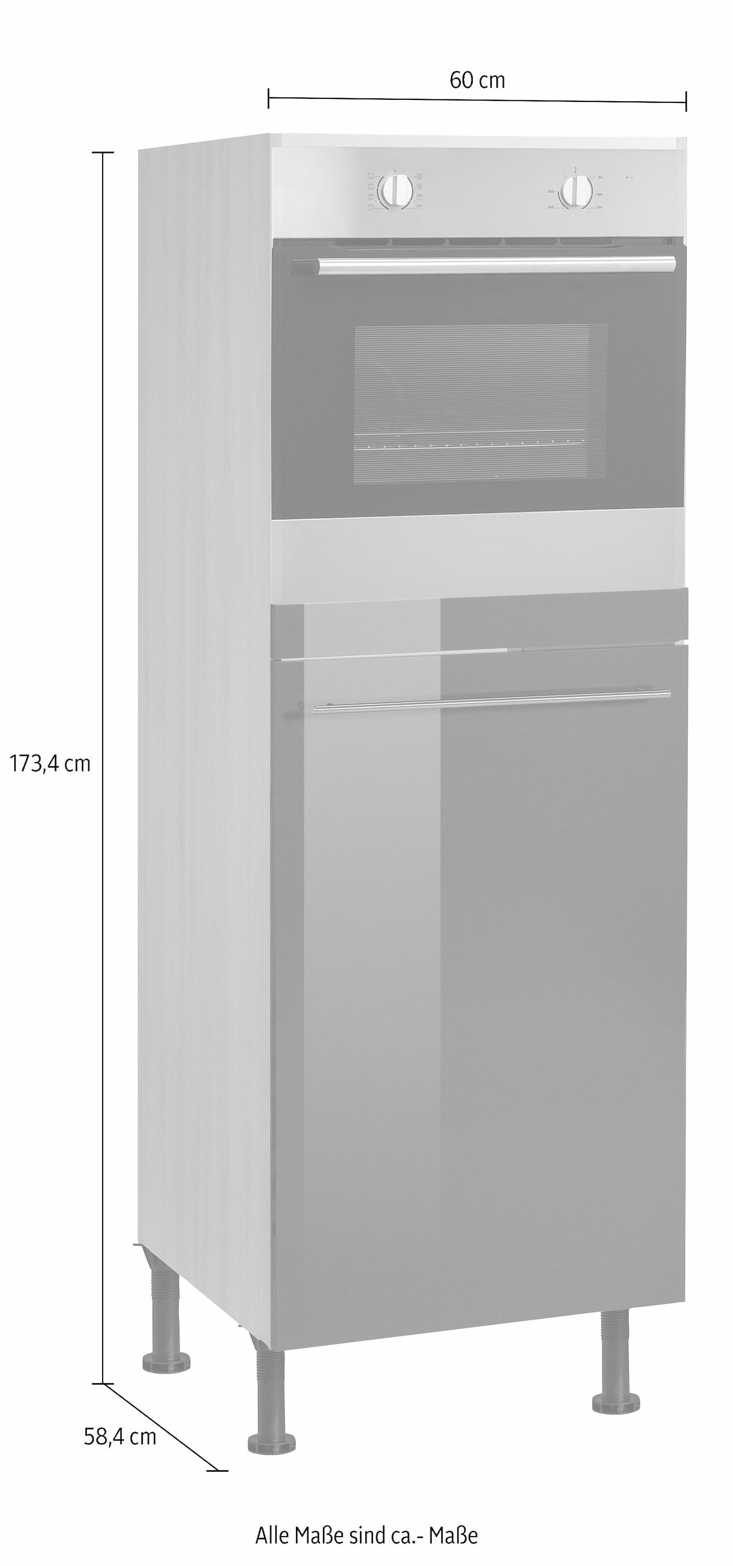 OPTIFIT bestellen auf cm cm 60 »Bern«, Raten Metallgriff hoch, Stellfüße, breit, mit 176 Backofen/Kühlumbauschrank höhenverstellbare