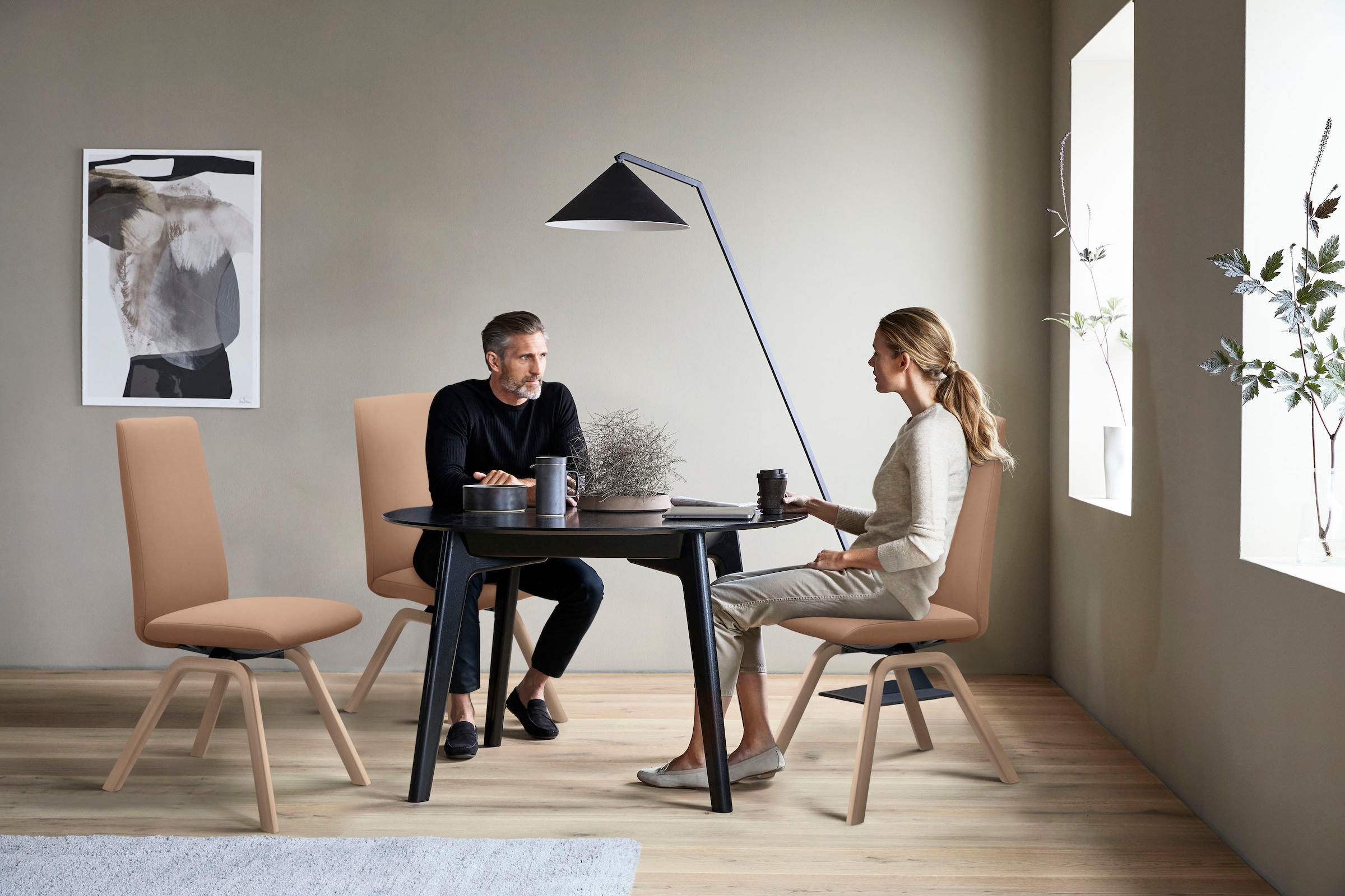 Stressless® Polsterstuhl »Laurel« () High Back, Größe M, mit schräggestellten Beinen in Eiche natur