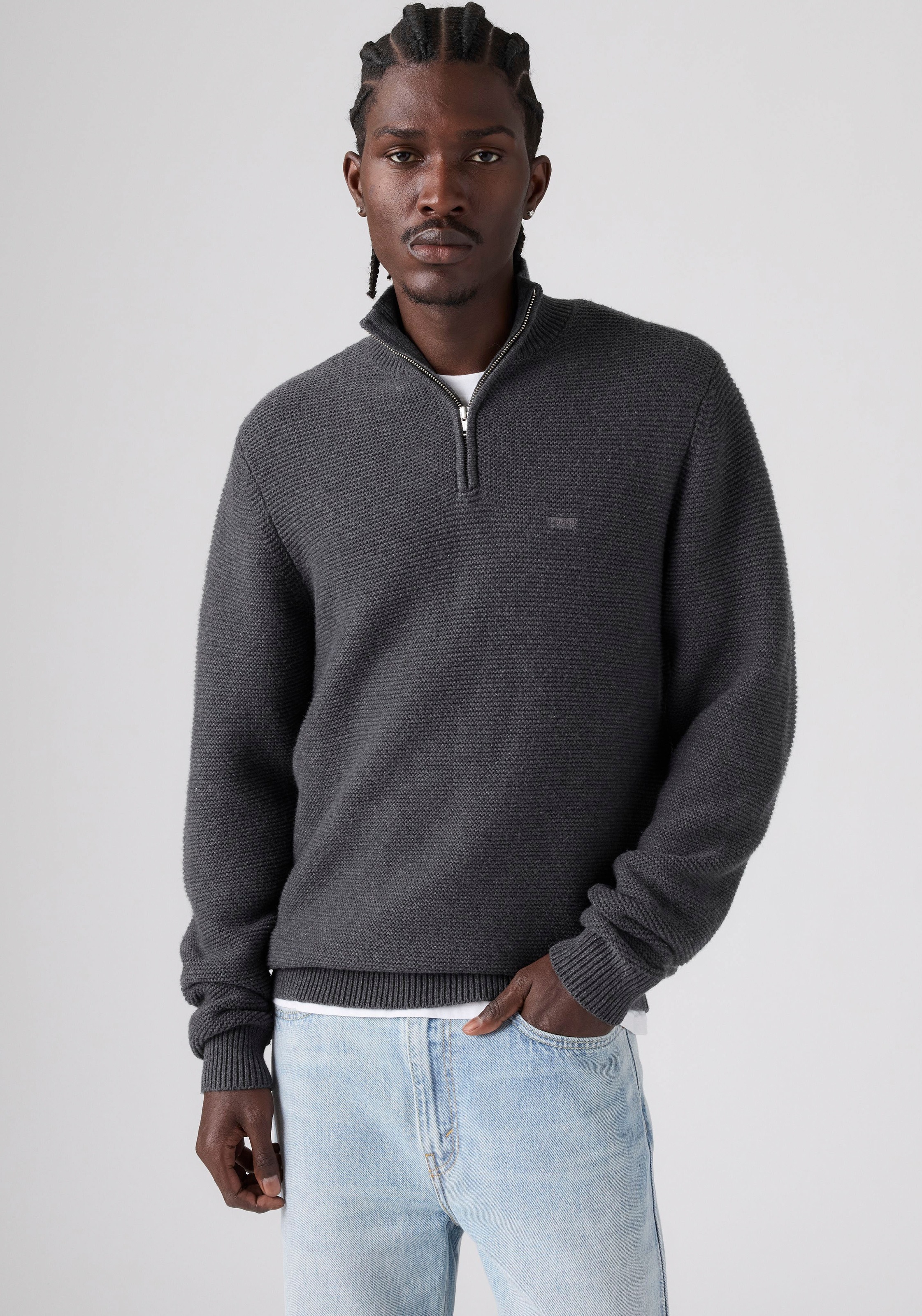 Levi's® Strickpullover »HM QUARTER ZIP SWEATER« mit Zipper und Struktur