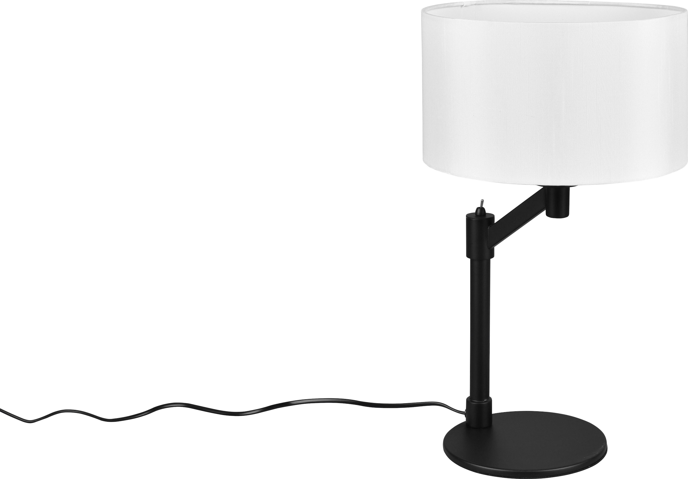 TRIO Leuchten Schreibtischlampe Garantie »Cassio«, 1x exkl Höhe 1 XXL 48cm, kaufen LM, 3 Stoffschirm mit Kippschalter Nachttischlampe Jahren online | flammig-flammig, E27
