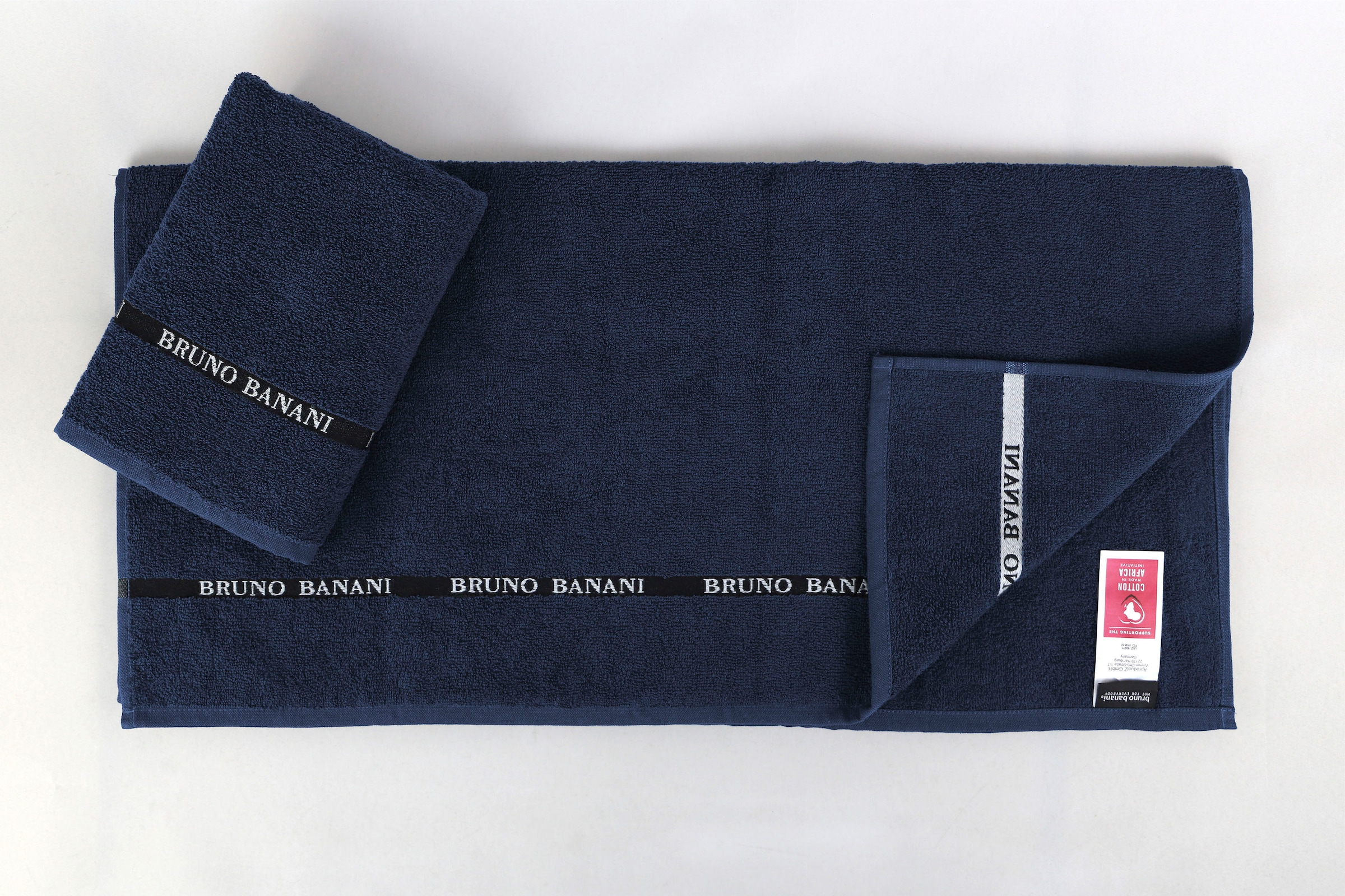 Bruno Banani Handtuch Set Set, tlg., Logostreifen, einfarbiges Baumwolle »Danny«, mit aus Handtuch-Set 100% 6 kaufen online Walkfrottier