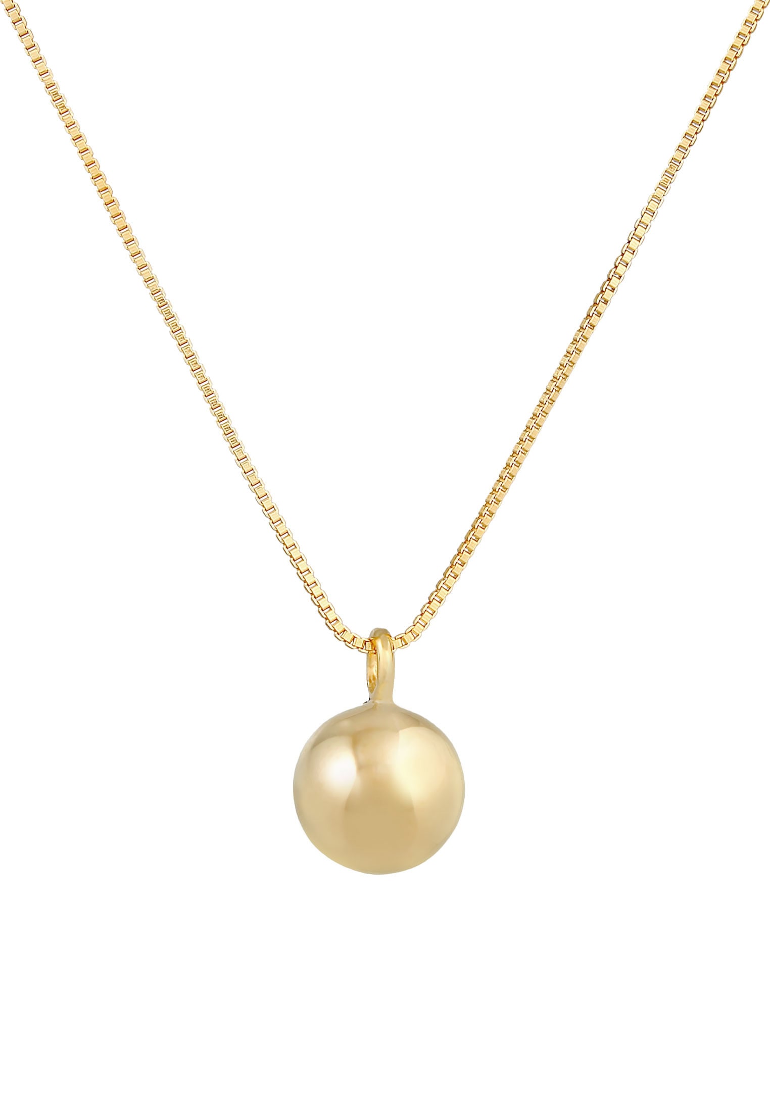 Elli Premium Kette mit Anhänger »Halskette Kugel Anhänger Rund Basic 925 Silber«