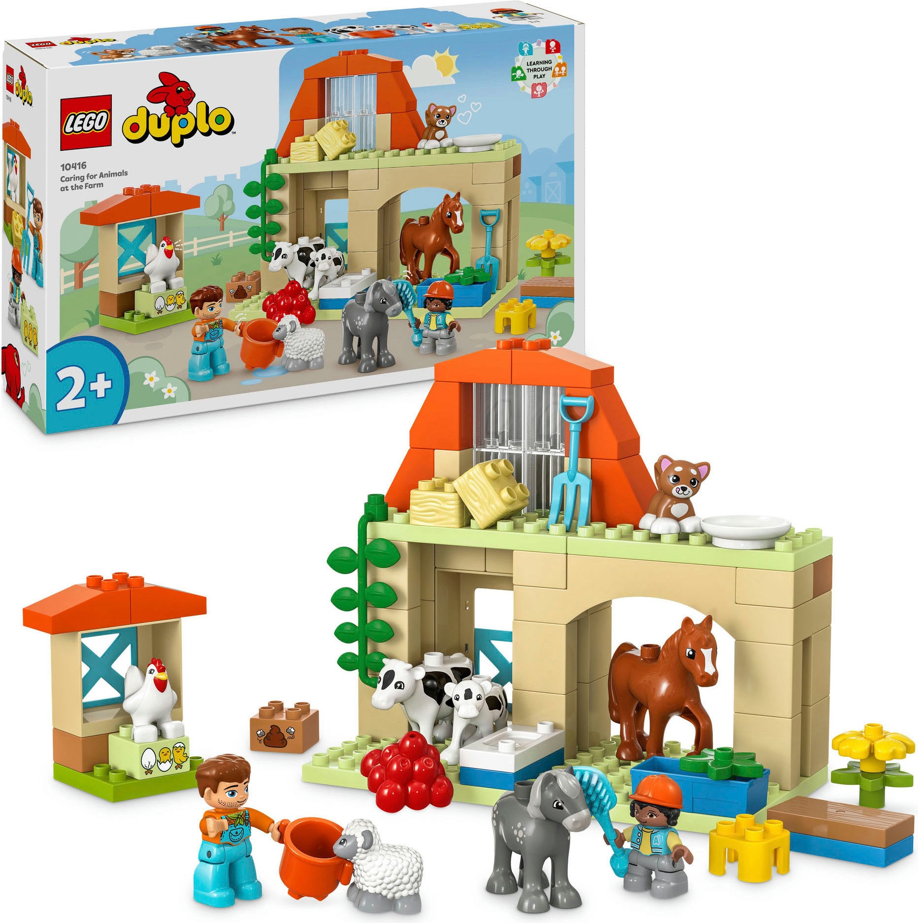 LEGO® Konstruktionsspielsteine »Tierpflege auf DUPLO (74 (10416), Made bei Europe Town«, LEGO St.), dem Bauernhof in