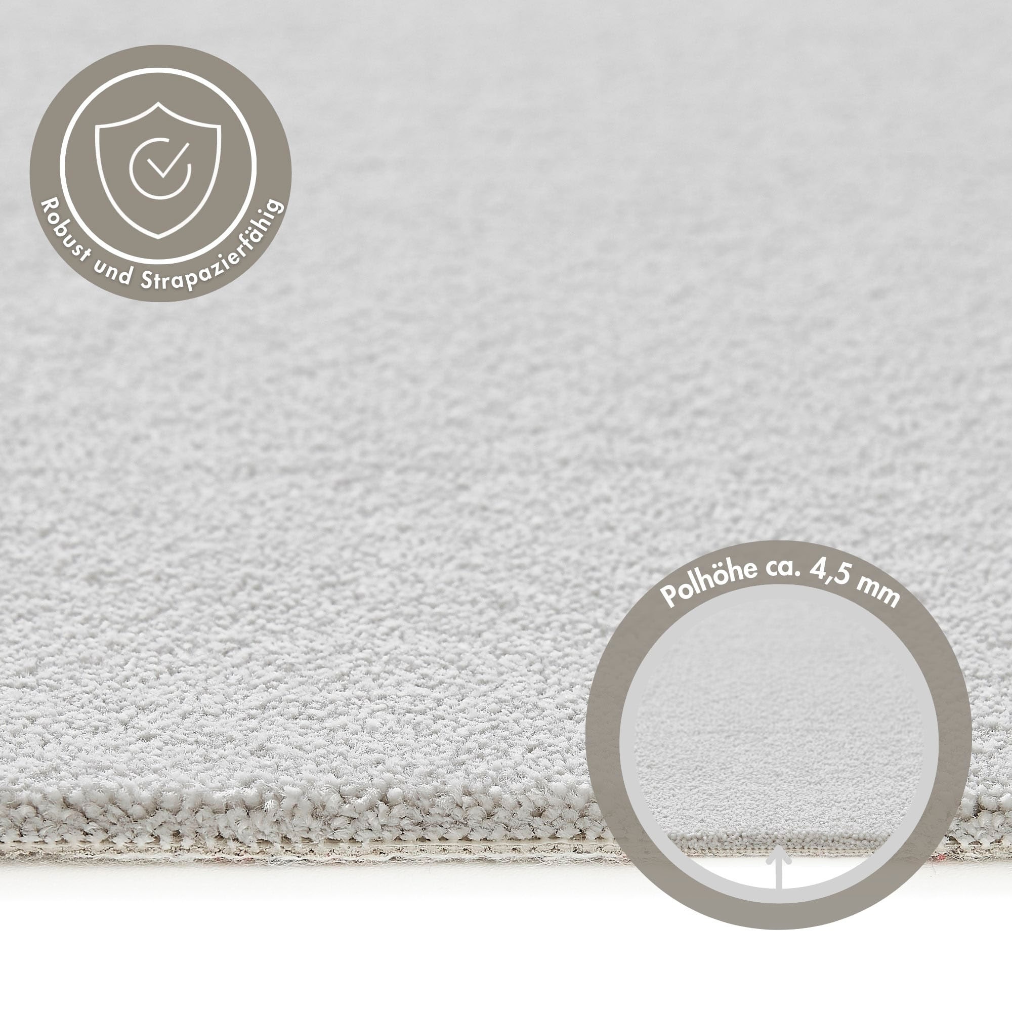 Andiamo Teppichboden »Florenz, Schlinge, Made in Belgium«, rechteckig, 8 mm Höhe, Uni-Farben, Breite 400 cm, strapazierfähig & robust