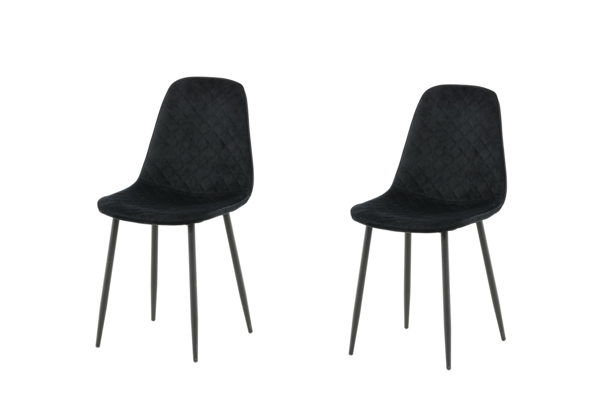 Venture Home Esszimmerstuhl »Polar Diamond, 2er-Set Esszimmerstühle in Grau-Samt, 150 kg belastbar« () 2 Stk.Polsterstuhl, Samt-Bezug, Metallbeine, Diamantsteppung, edel