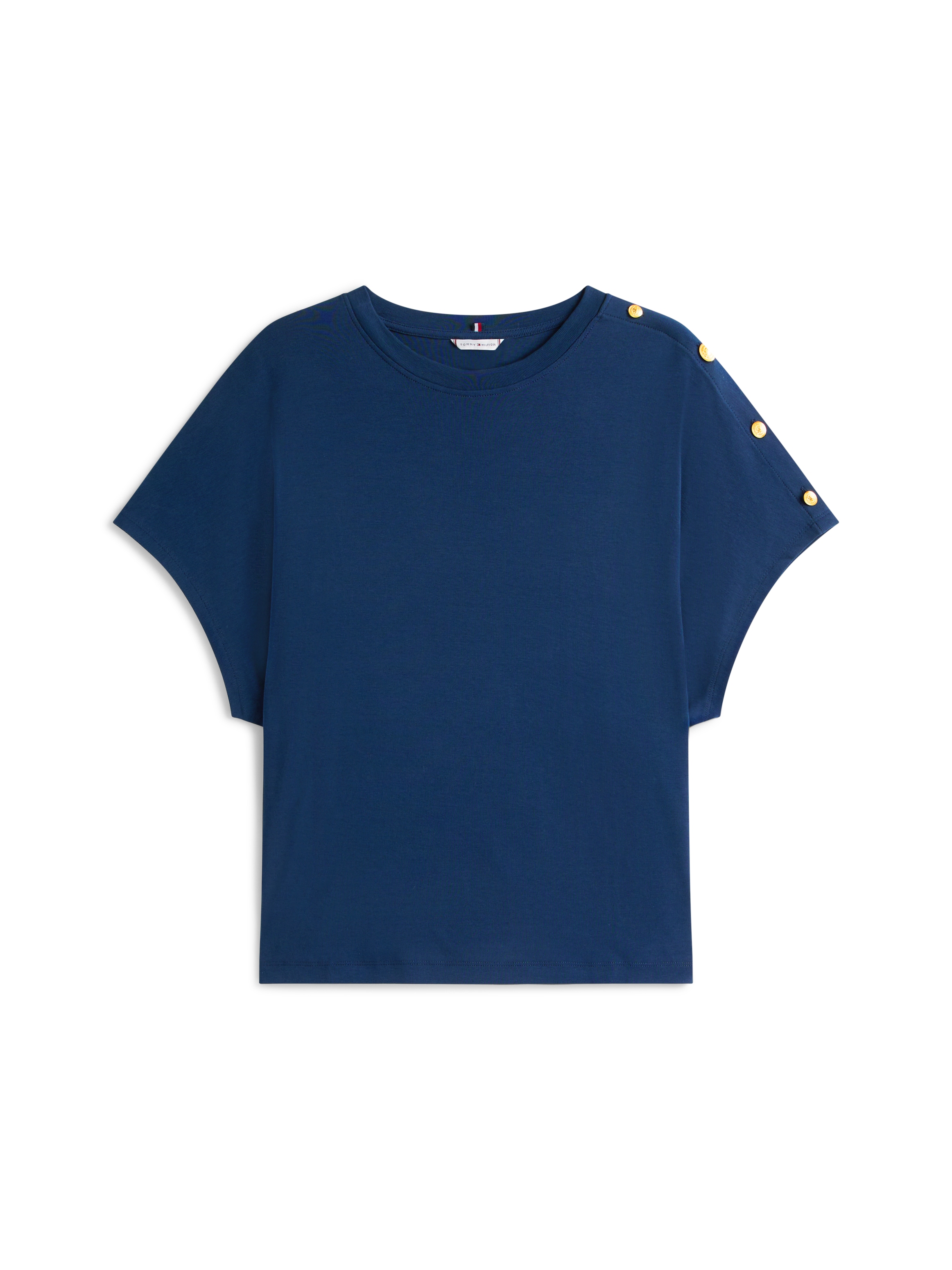 Tommy Hilfiger Curve Kurzarmshirt »CRV GOLD BUTTON SS TEE«, in großen Größen