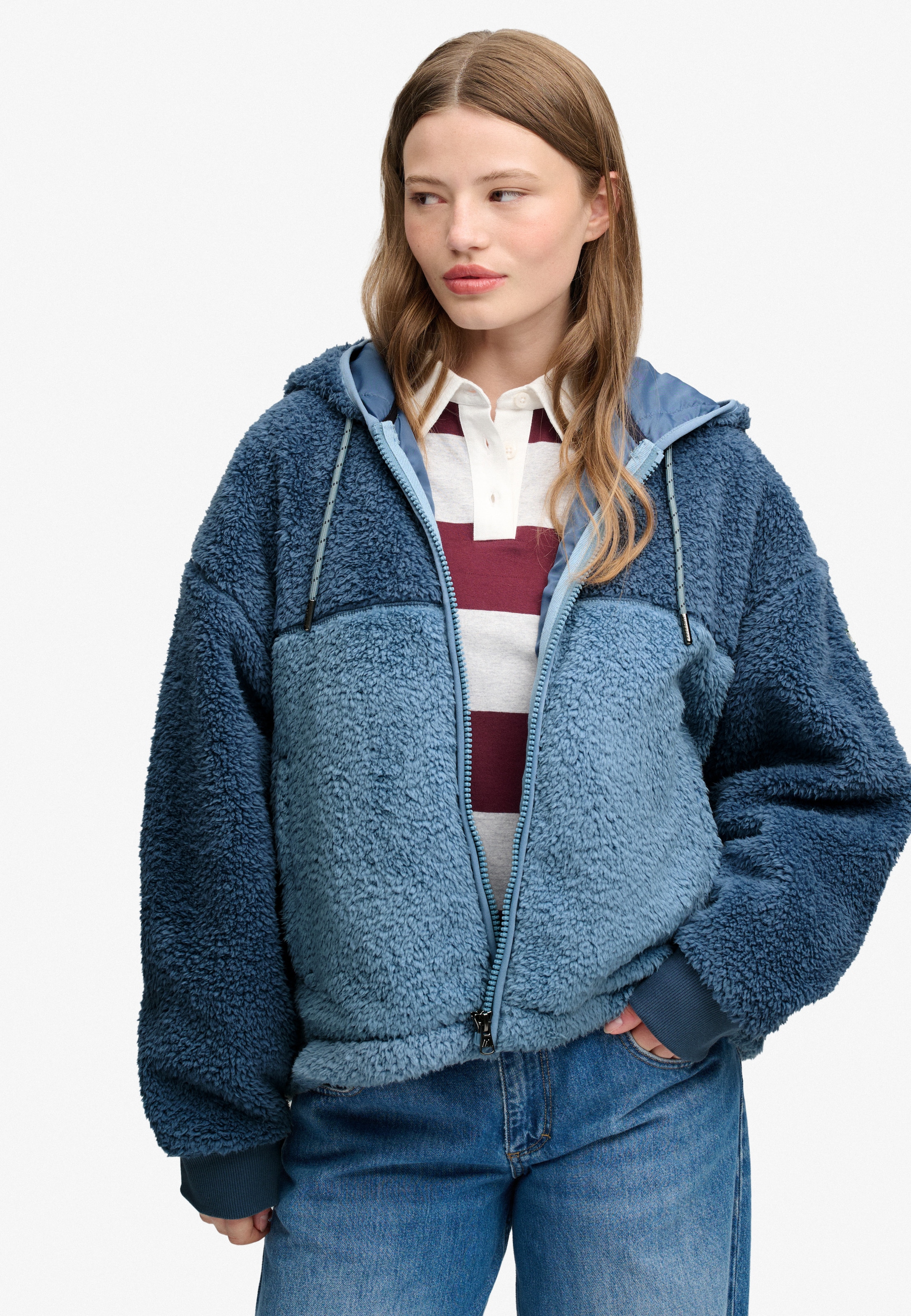 Superdry Kapuzensweatjacke »SUPER SOFT ZIPHOOD« Kunstfaser, oversize