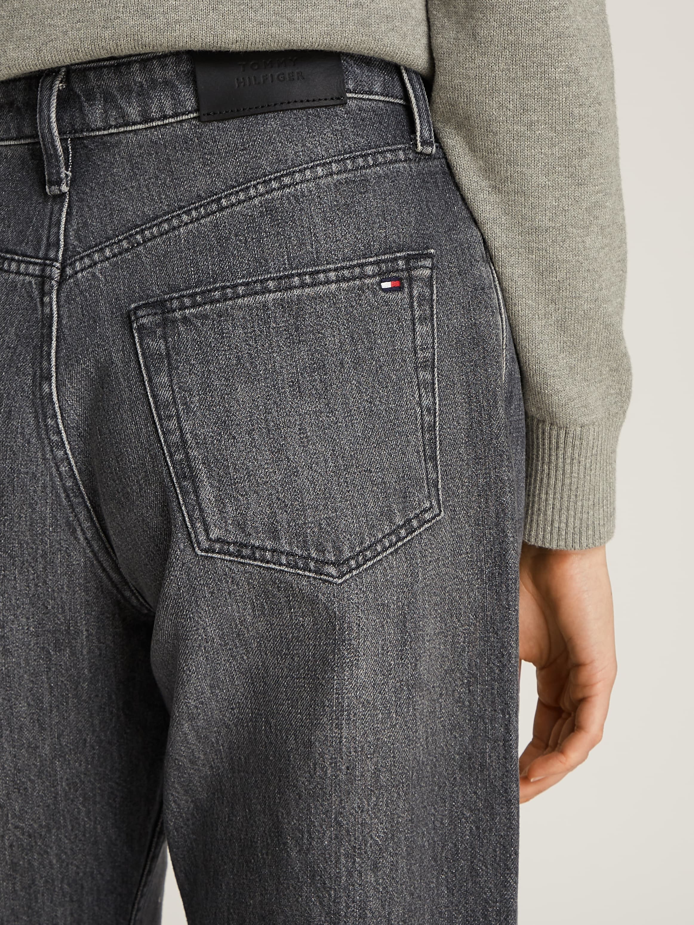 Tommy Hilfiger Straight-Jeans »CLASSIC STRAIGHT RW ECRU«, mit Logo-Badge, in Knöchellänge