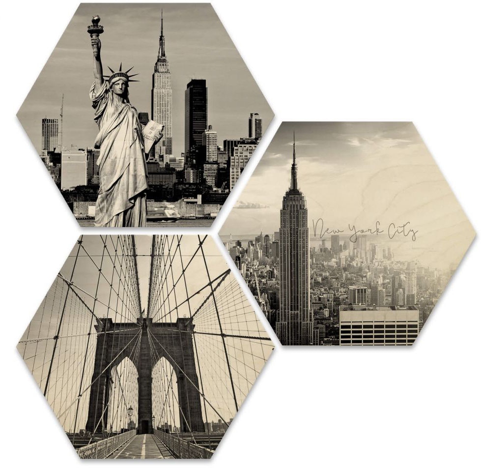 Wall-Art Mehrteilige Bilder »Impression New York Collage«, (Set, 3 St.) auf  Rechnung kaufen