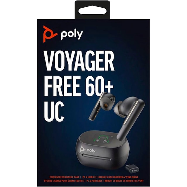 Poly wireless In-Ear-Kopfhörer »Voyager Free 60+«, Active Noise Cancelling ( ANC), UC USB-C/A ➥ 3 Jahre XXL Garantie | UNIVERSAL