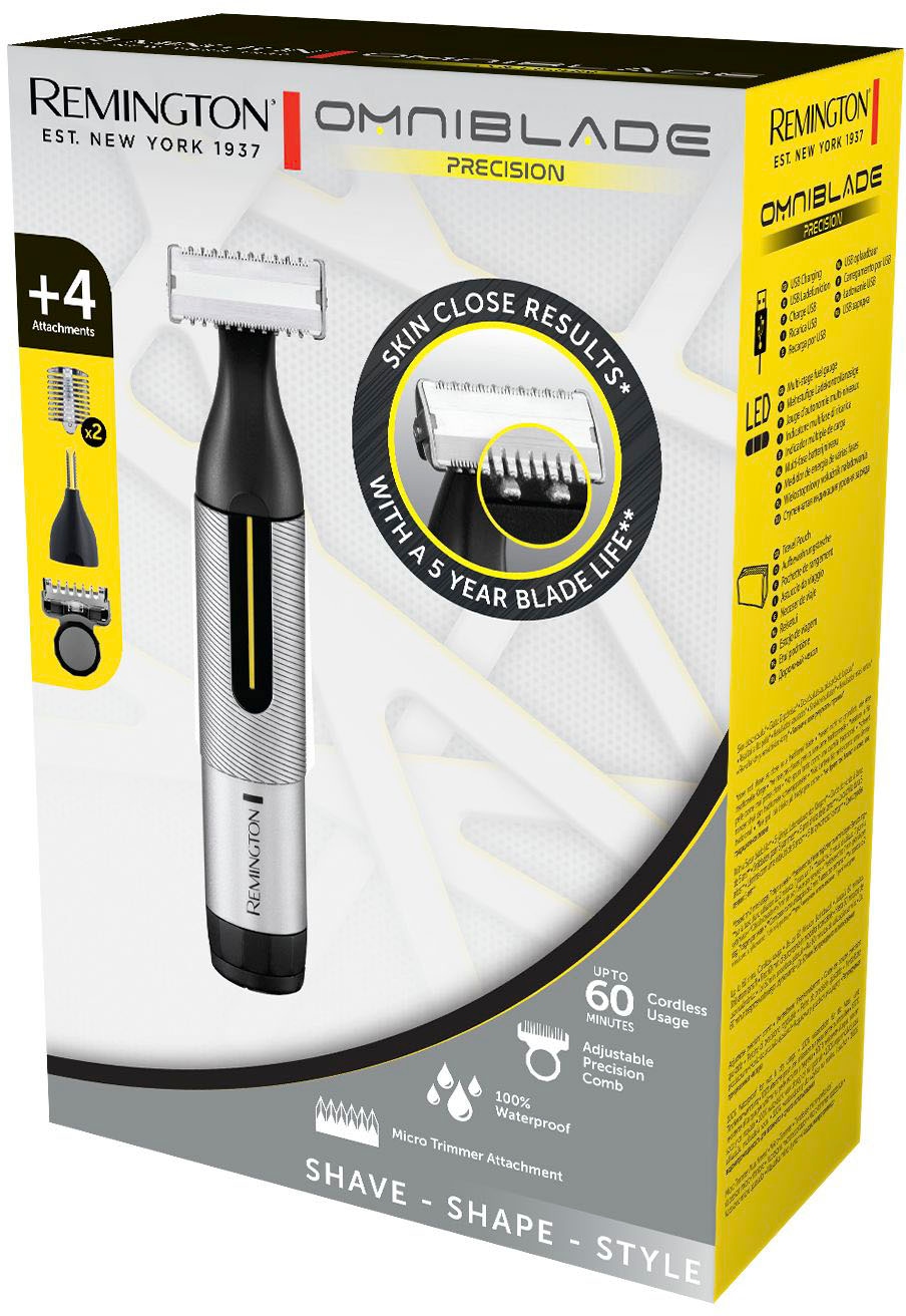 Remington Elektrorasierer »Omniblade Precision Hybridgroomer HG4000«, 5 St. Aufsätze, Klinge bleibt 5 Jahre scharf**, 100 % wasserdicht, Aufbewahrungstasche