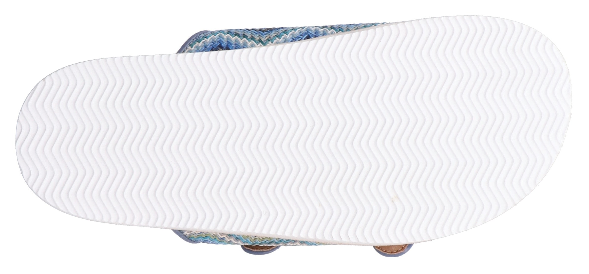 Rieker Pantolette, Sommerschuh, Strandschuh, Urlaubsschuh, Schlappen in Flecht-Optik