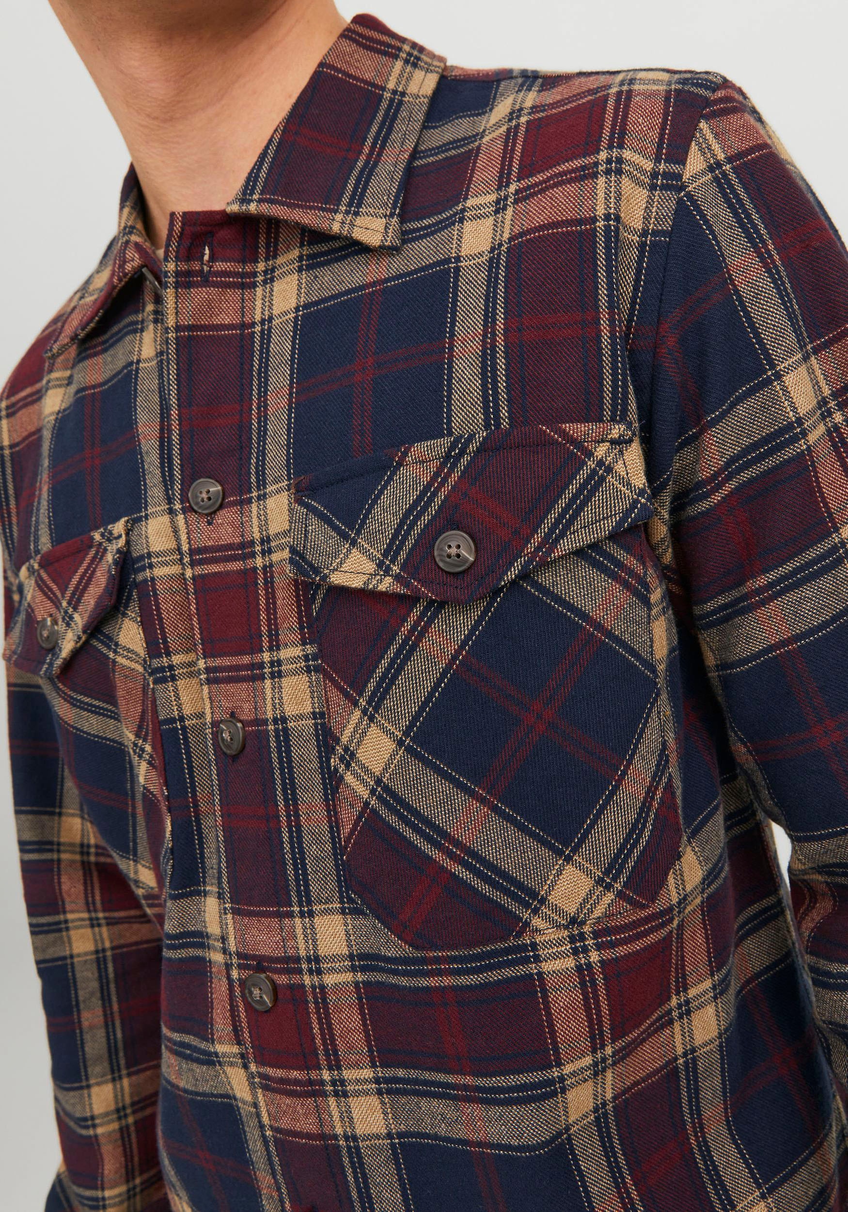 Jack & Jones Langarmhemd »JJEEDDIE OVERSHIRT LS NOOS«