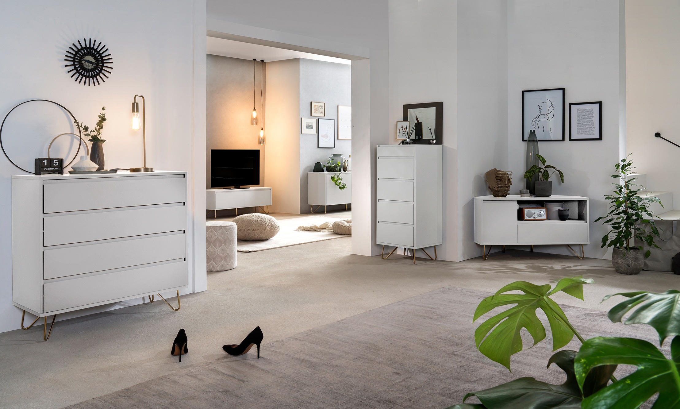 SalesFever Sideboard, Kommode mit Hairpin Beinen, Breite 150 cm