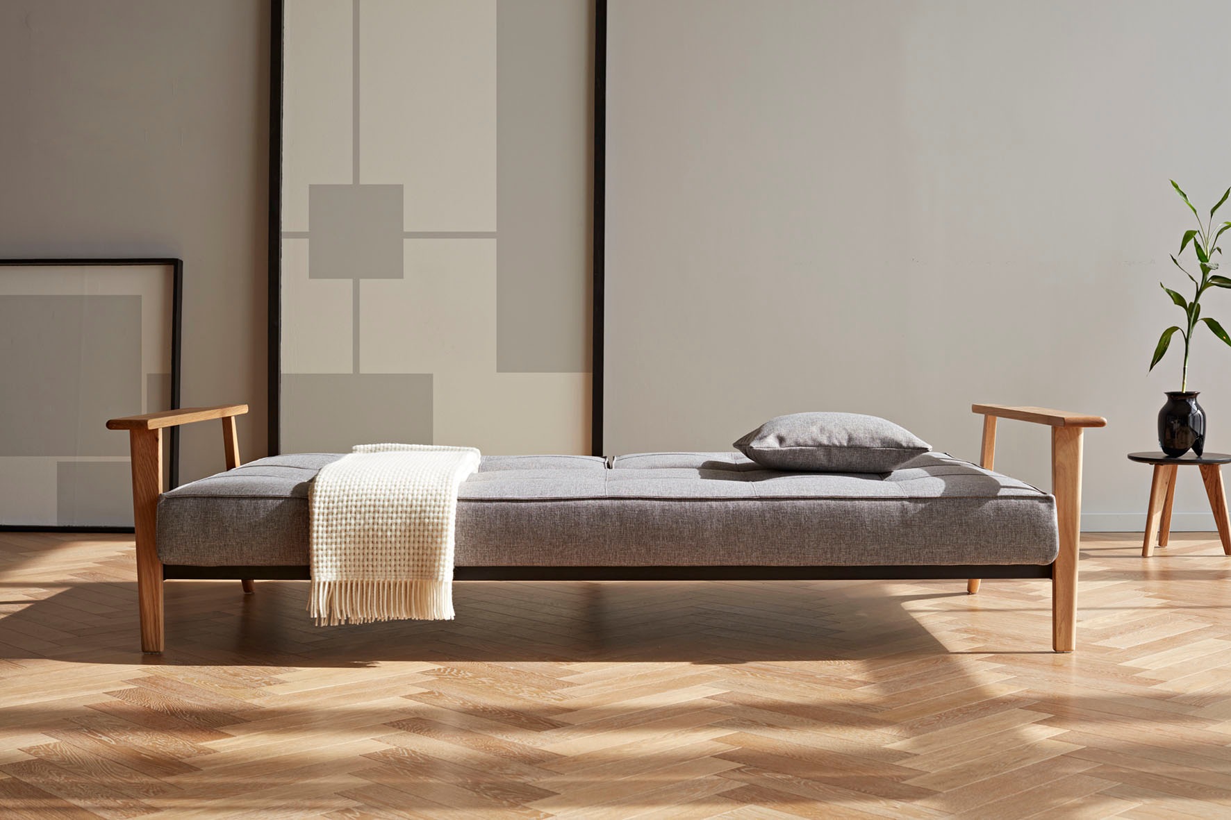 INNOVATION LIVING ™ Schlafsofa »Splitback Frej, Dauerschlafsofa, bequem mit Federkernunterfederung«, mit stabilen Armlehnen, in skandinavischem Design