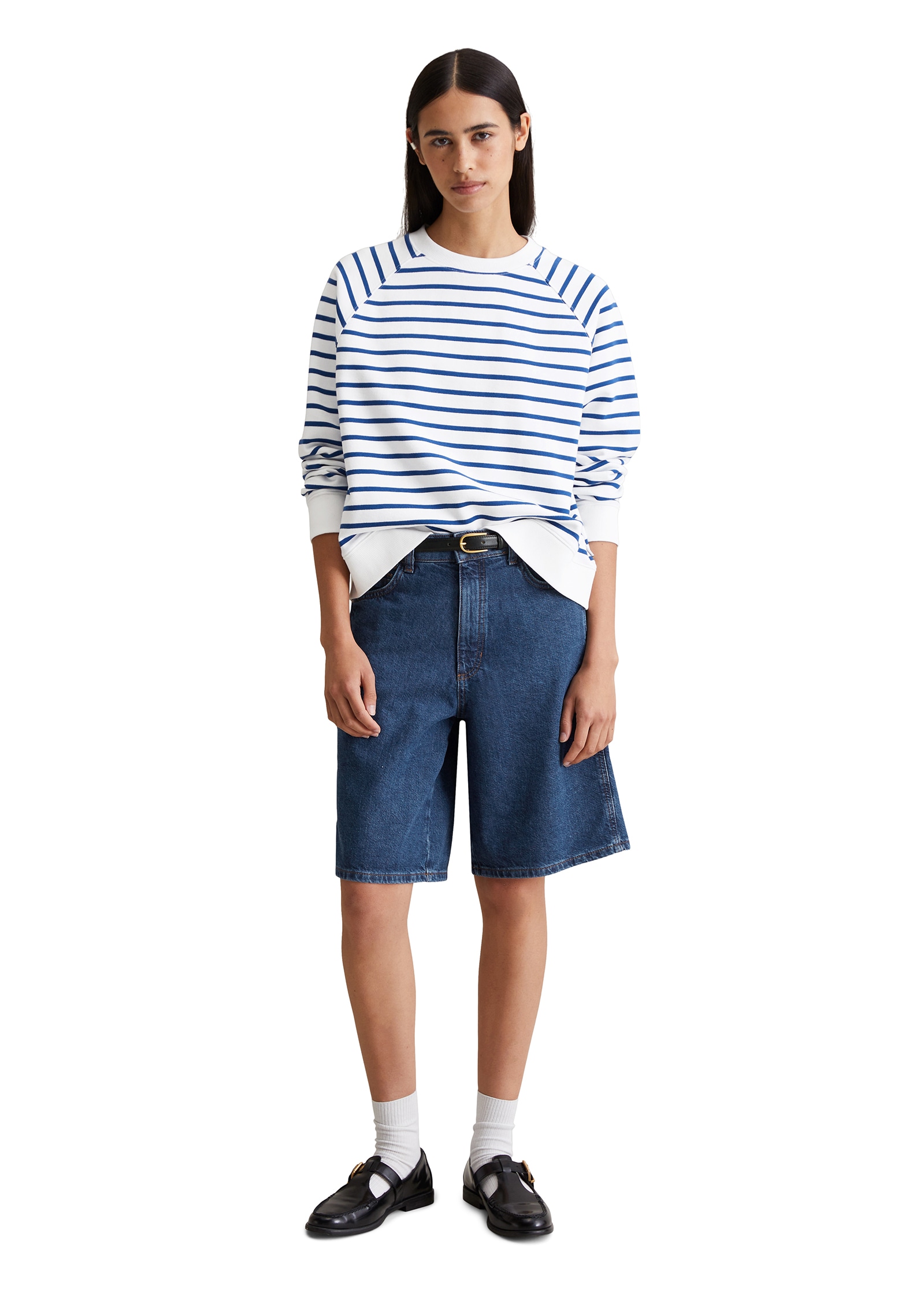 Marc O'Polo DENIM Sweatshirt, Raglanärmel, geringelt