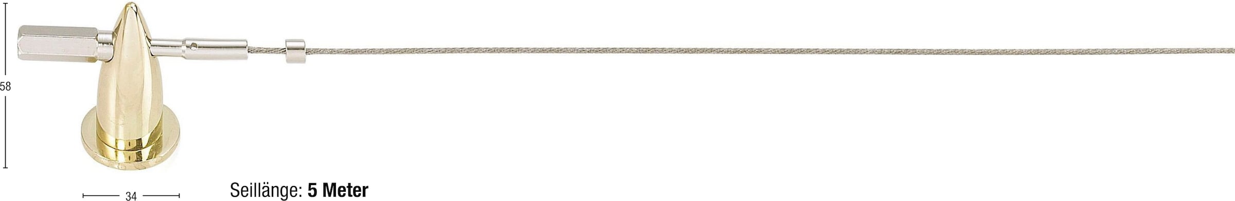 GARESA Seilspanngarnitur »Seilspanngarnitur "STRANG"«, Seil 2 mm, Wandmontage