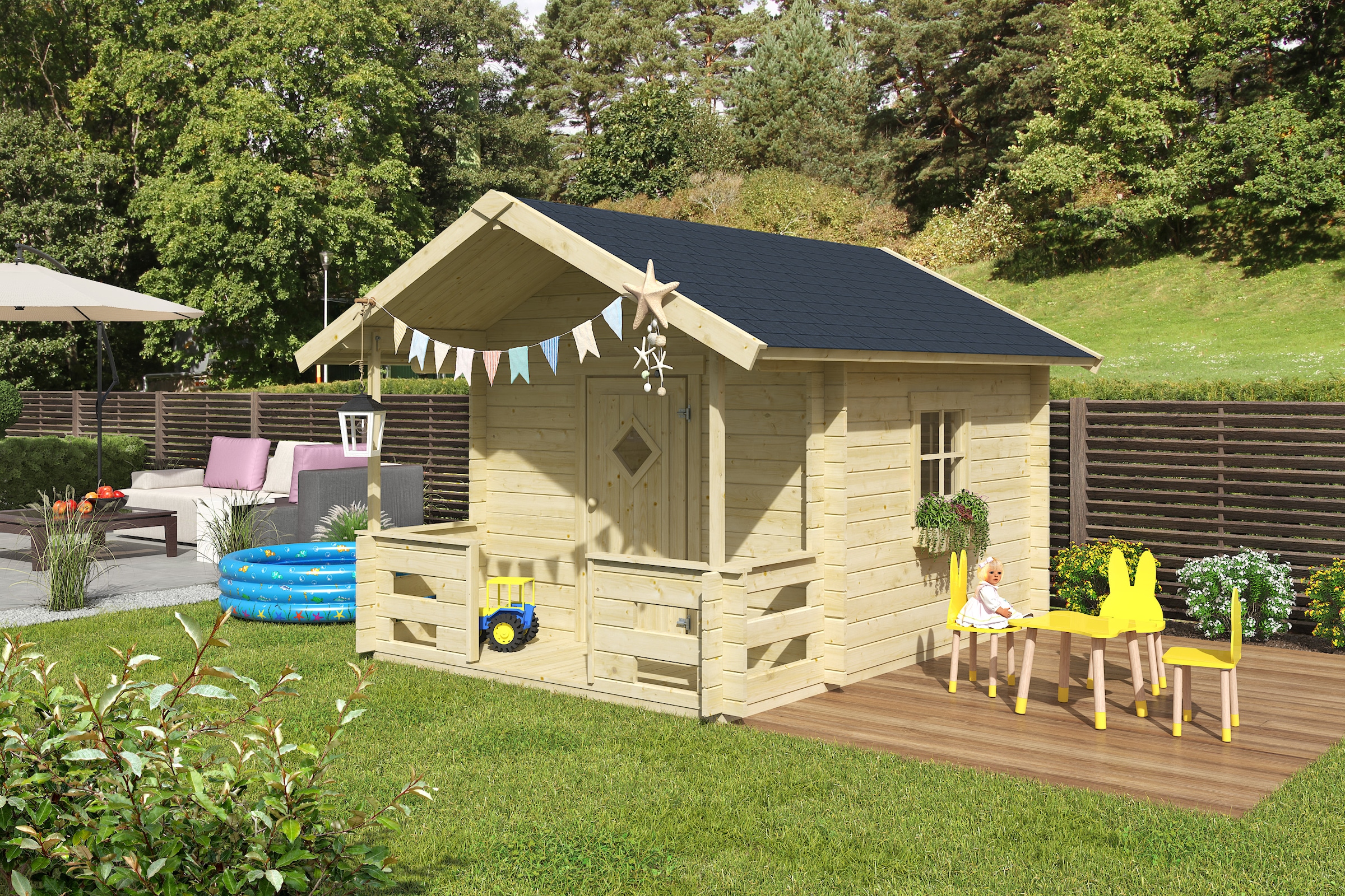 Nordic Holz Spielhaus »LIDO« BxTxH: 270x330x211 cm
