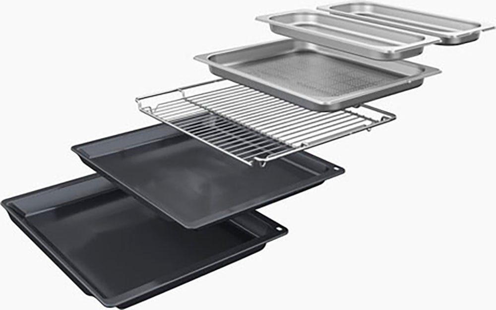 BOSCH Dampfbackofen Serie 8 »HSG7584B1«, mit Teleskopauszug nachrüstbar, ecoClean Direct, AirFry-Funktion
