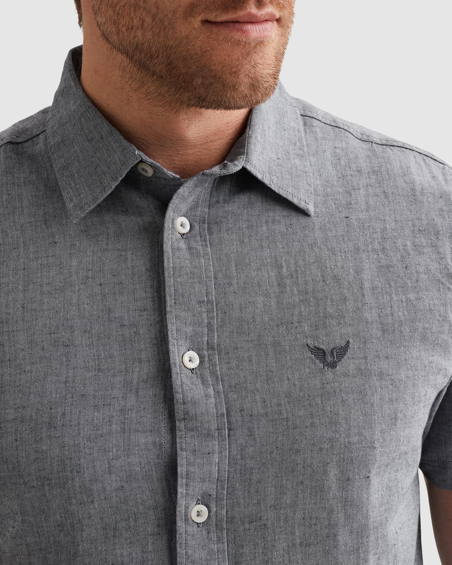 PME LEGEND Kurzarmhemd »Short Sleeve Shirt 2 tone Cotton/Linen« mit Kent Kragen