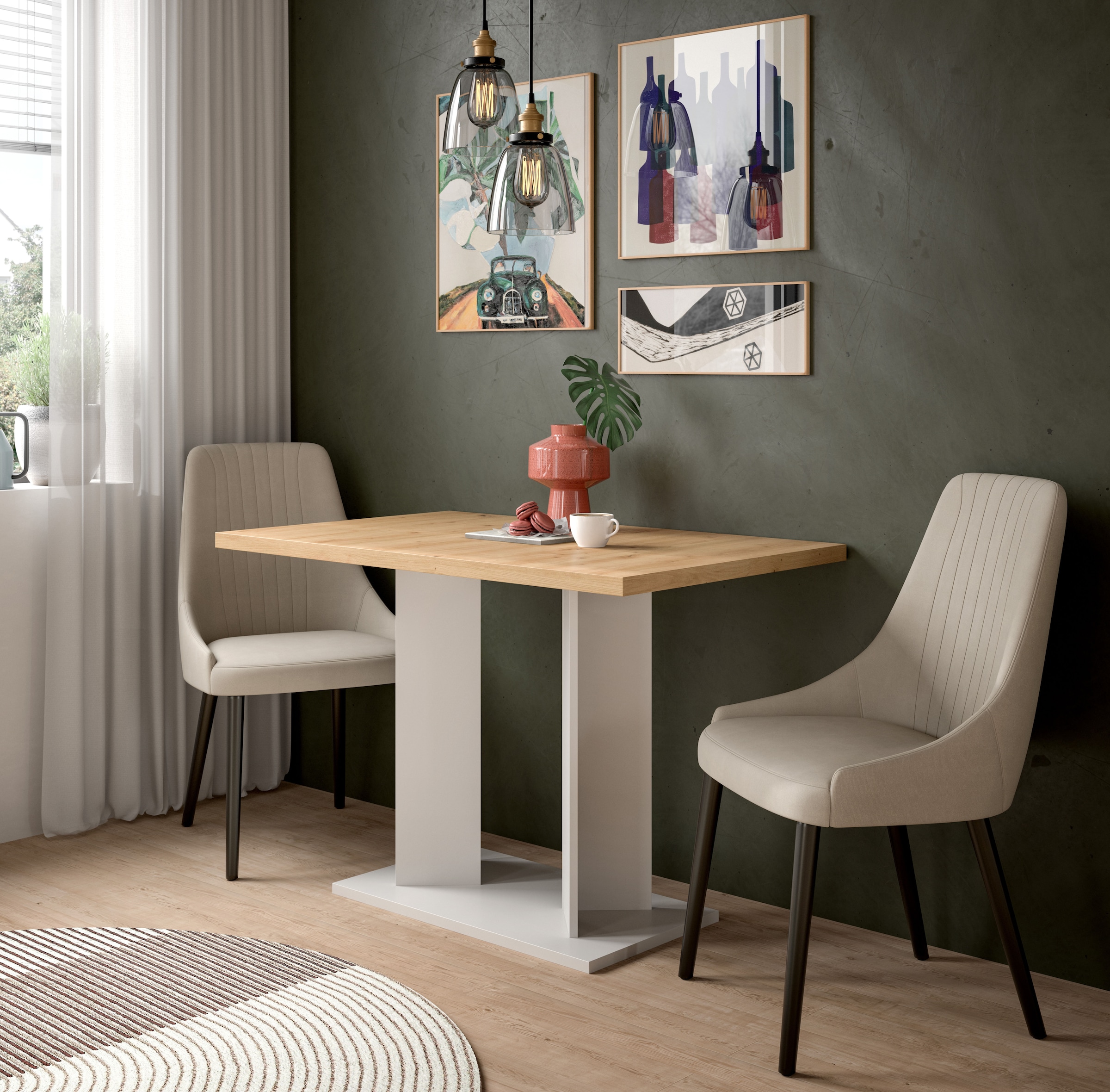 Home affaire Esstisch »GERO, 110x76x70 cm, mit Säulengestell« in verschiedenen Ausführungen erhältlich, 1 Stk. tlg. Tisch, Esstisch, Esszimmer, Esszimmertisch, Küchetisch, Bartisch