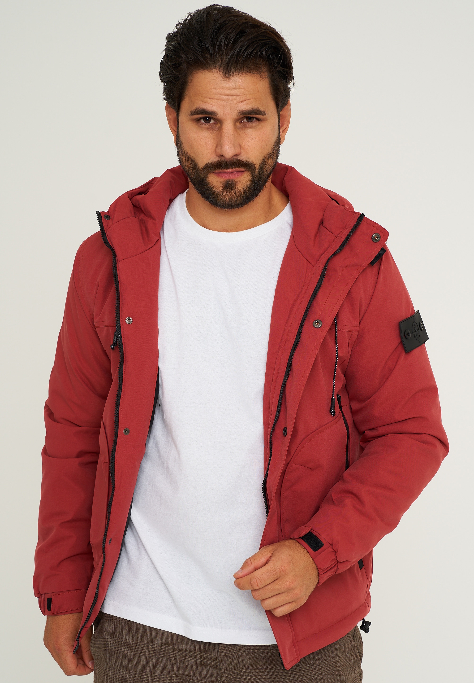 SOULSTAR Steppjacke »mit Kapuze als Winterjacke Pufferjacke Übergangsjacke« mit Kapuze Herren Übergangsjacke mit Kapuze Outdoor-Jacke Funktionsjacke