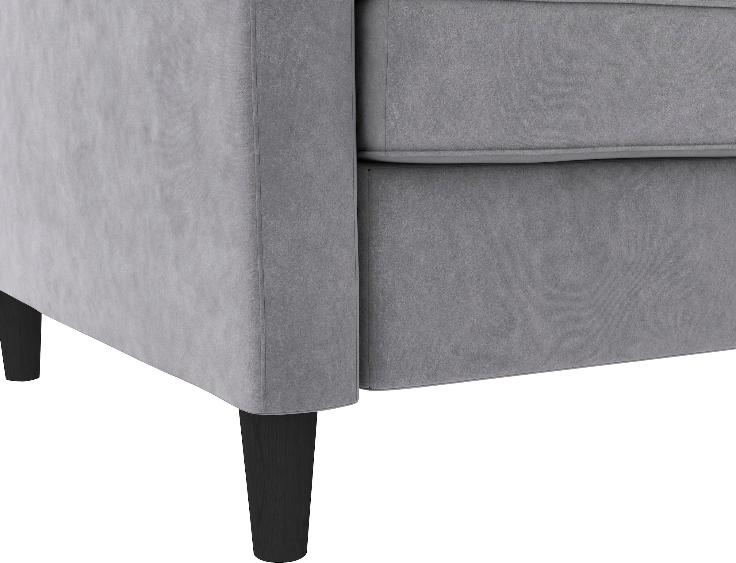 Dorel Home Ecksofa mit Schlafffunktion, Recamiere mit Stauraum beidseitig montierbar, Rückenlehne 2-teilig und 3-fach verstellbar