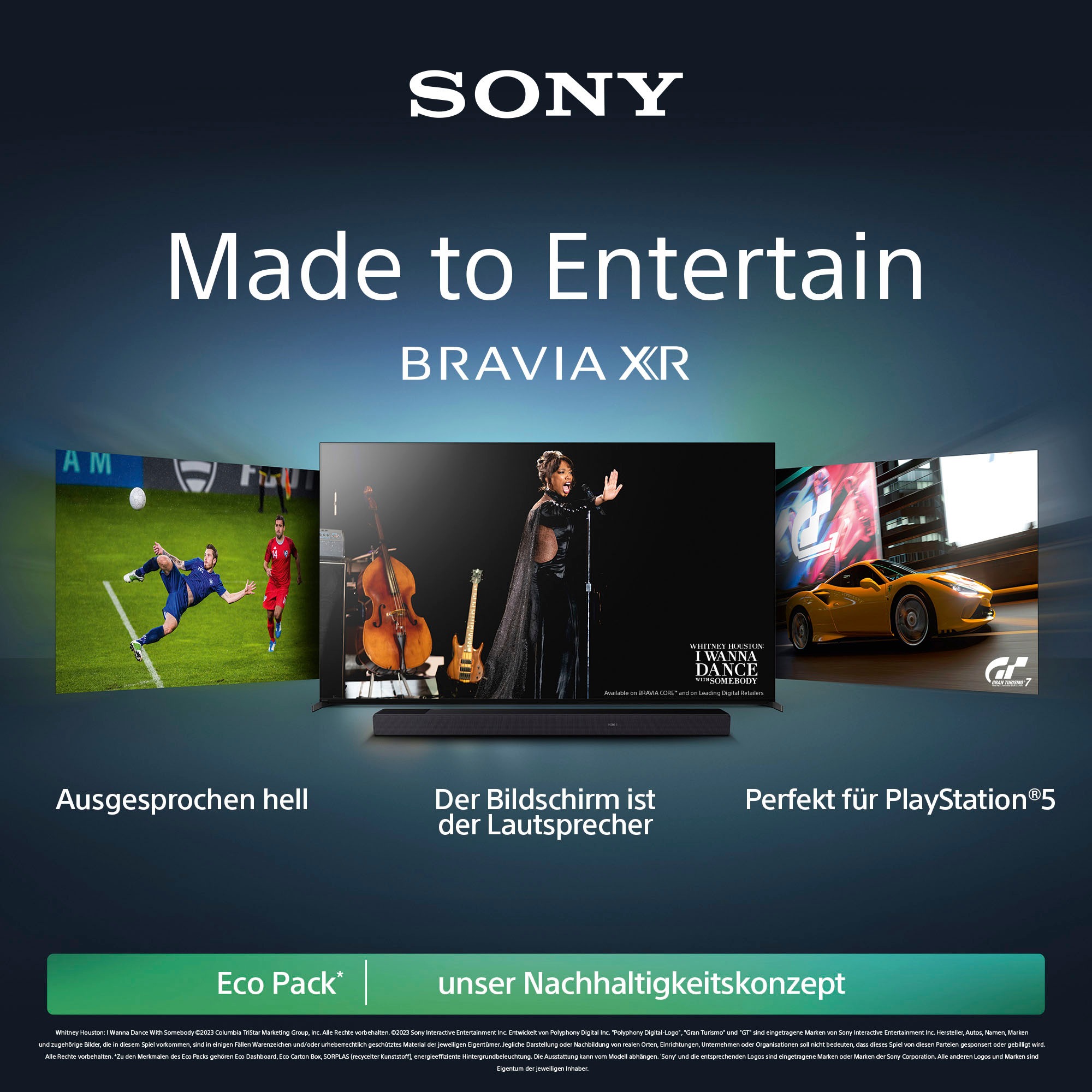 Sony LED-Fernseher, 139 cm/55 Zoll, 4K Ultra HD, Android TV-Google TV-Smart-TV, TRILUMINOS PRO, BRAVIA CORE, mit exklusiven PS5-Features