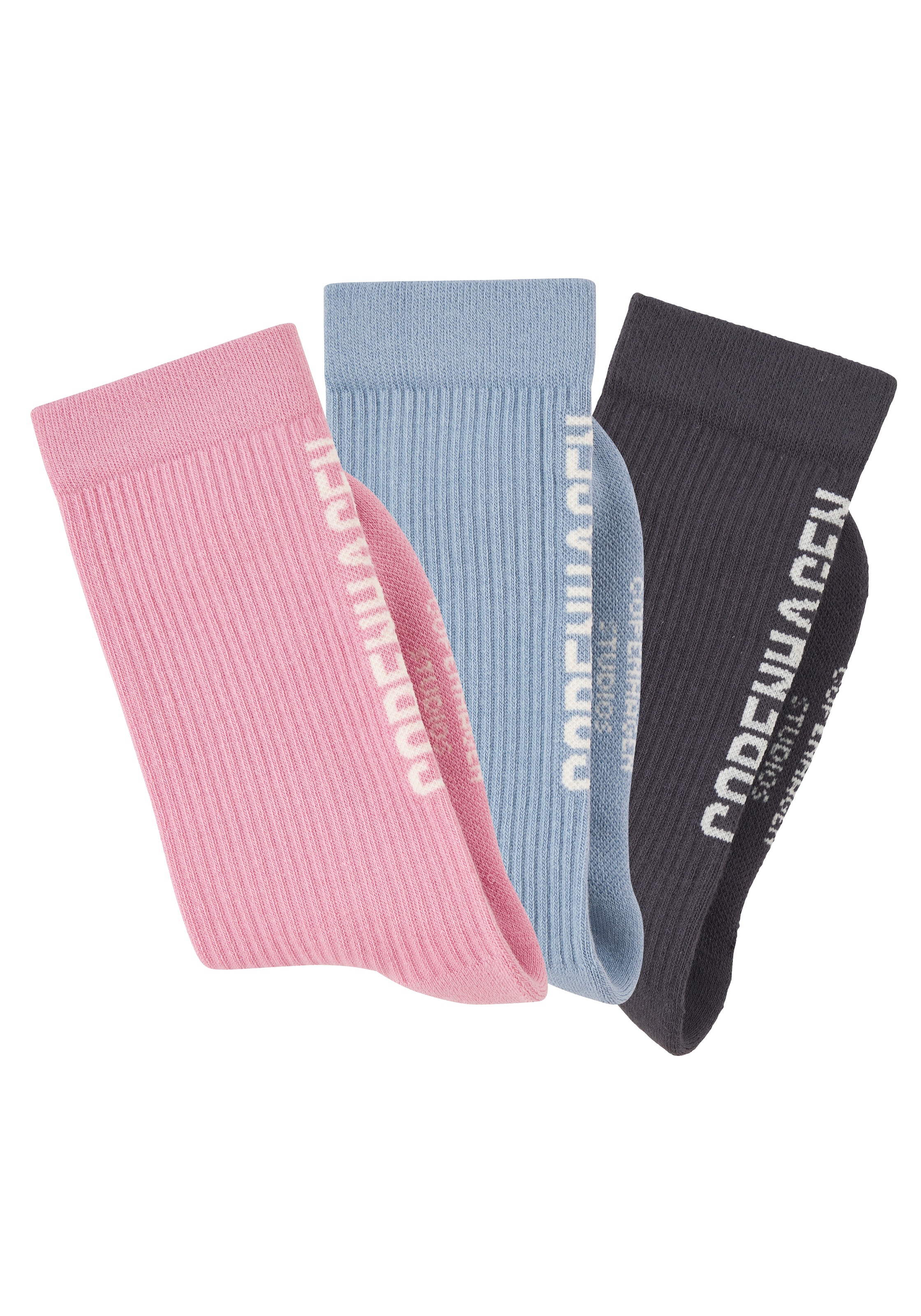 Copenhagen Studios Tennissocken Packung, 3 Stk. tlg. mit großem Schriftzug