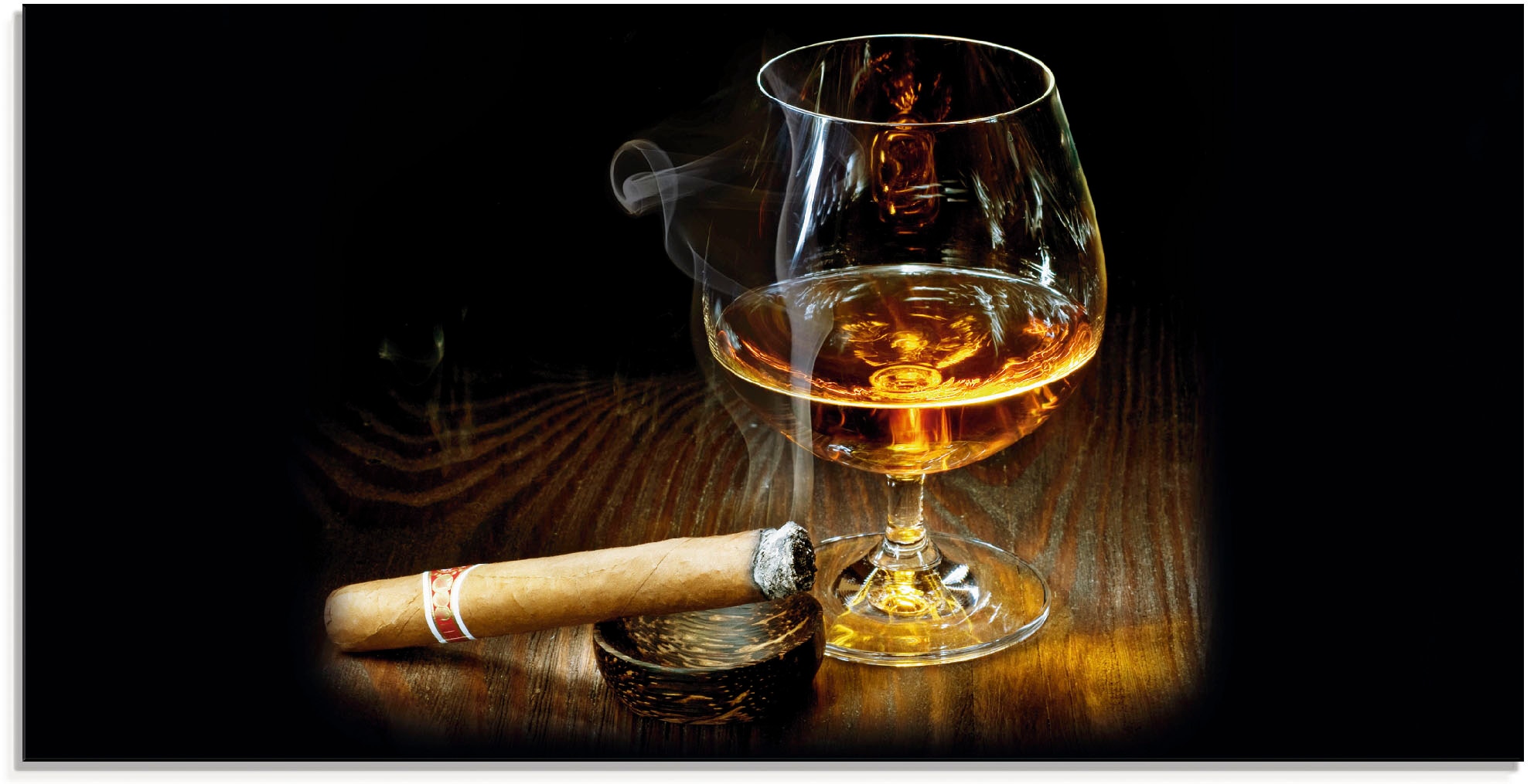 Artland Glasbild »Zigarre und Cognac«, Zigarren, (1 St.), in verschiedenen Größen