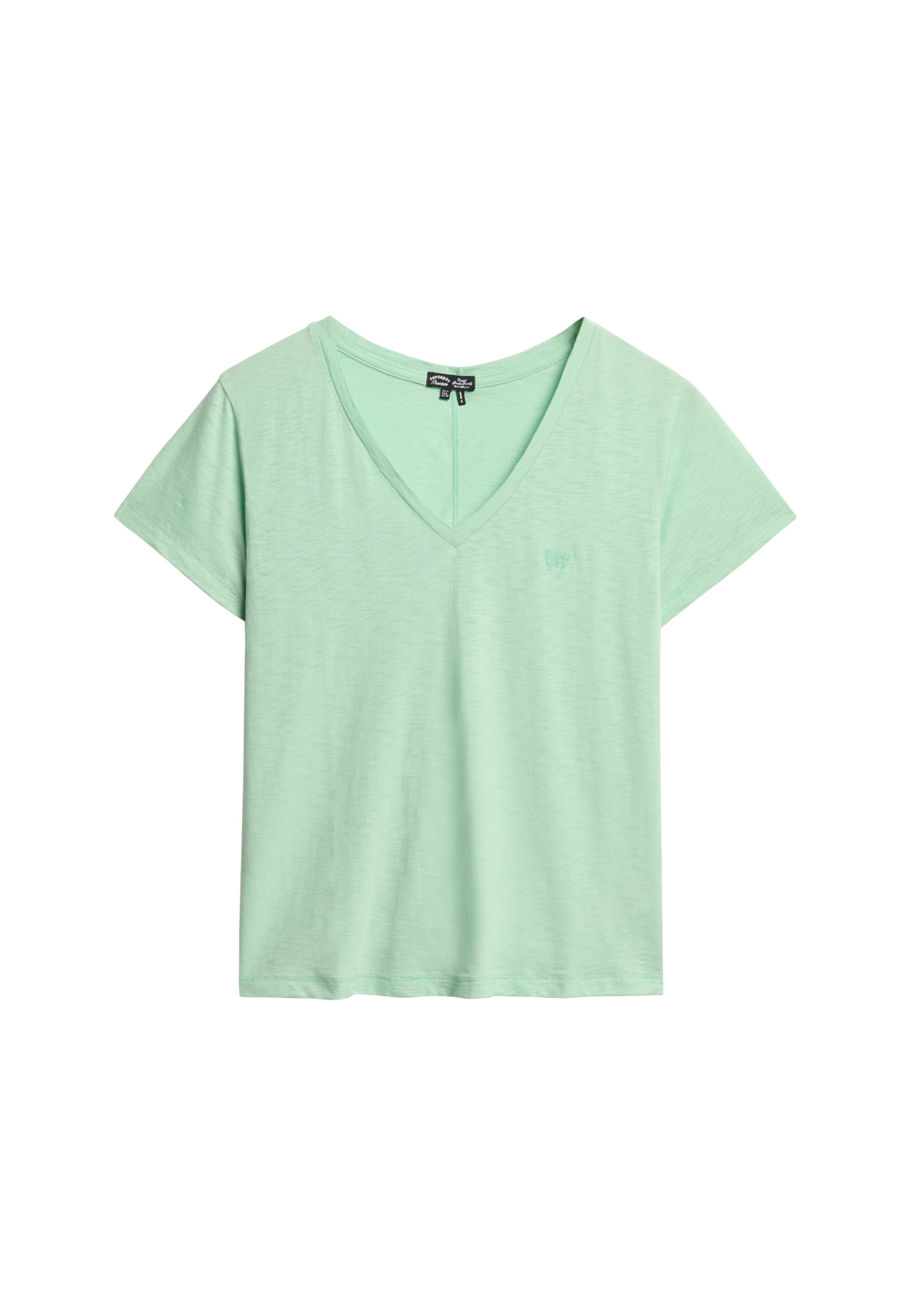 Superdry V-Shirt »STUDIOS SLUB EMB VEE TEE«, strukturiertes T-Shirt mit V-Ausschnitt und Stickerei