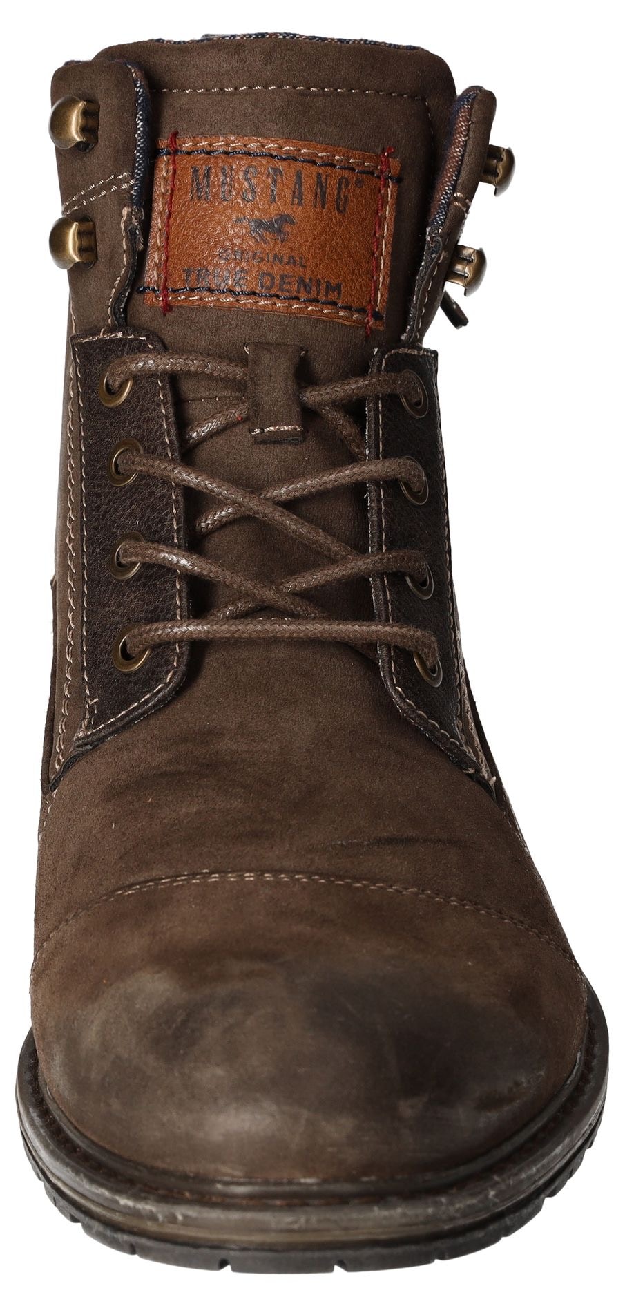 Mustang Shoes Schnürboots, Winterboots, Casual Stiefel mit stylischem Logodruck auf der Zunge