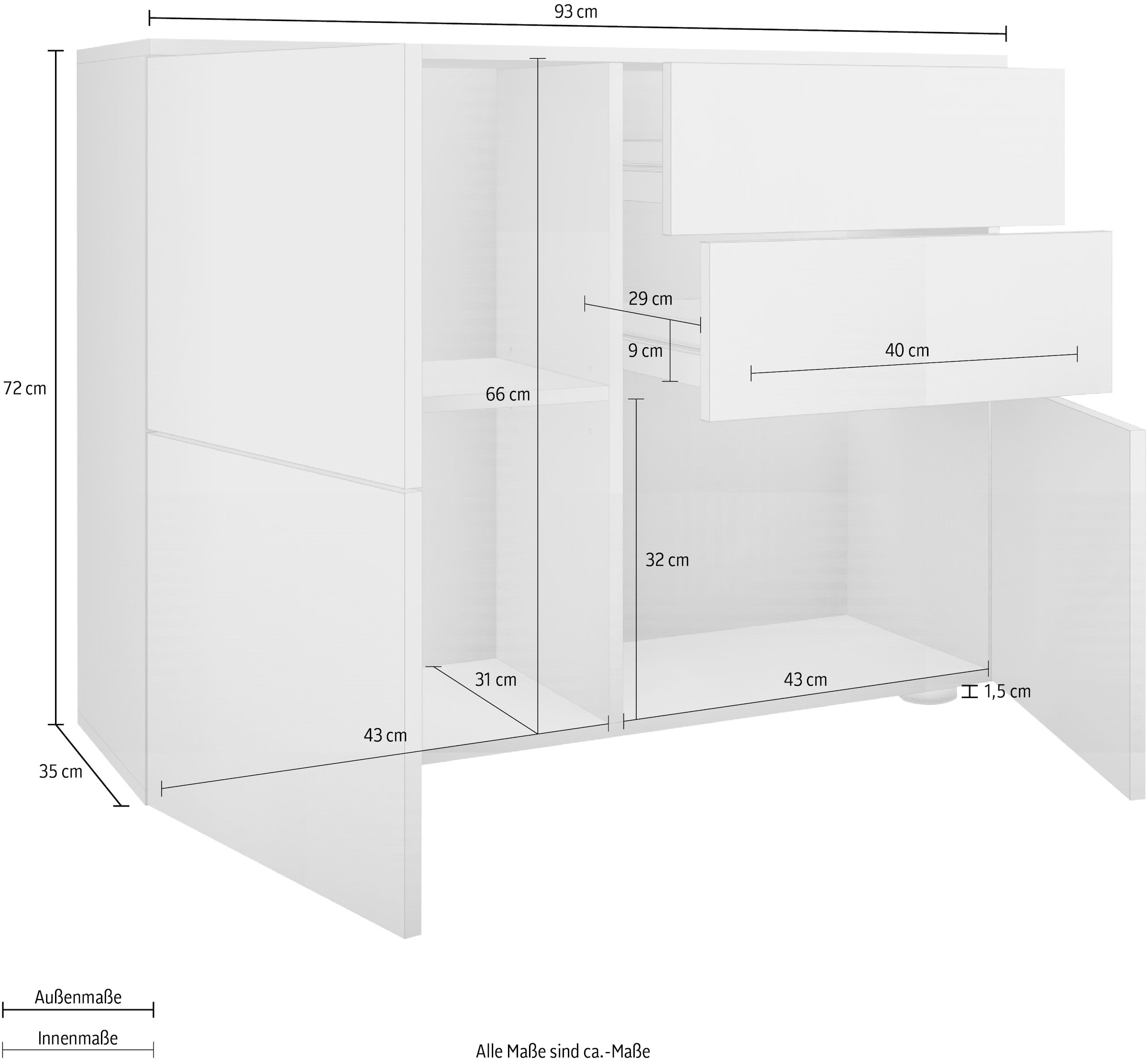 borchardt Möbel Kommode »Rova«, Breite 93 cm