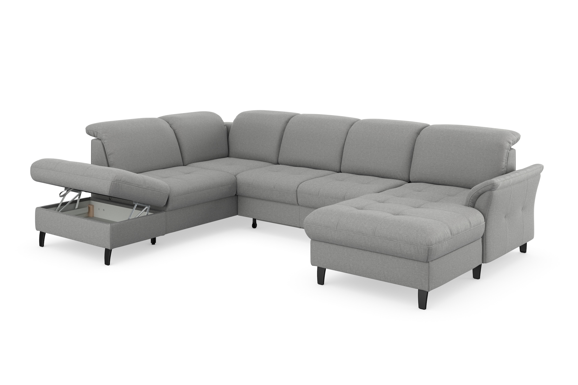 sit&more Wohnlandschaft »Maggiore U-Form«, wahlweise mit Kopfteilverstellung, Bettfunktion und Stauraum