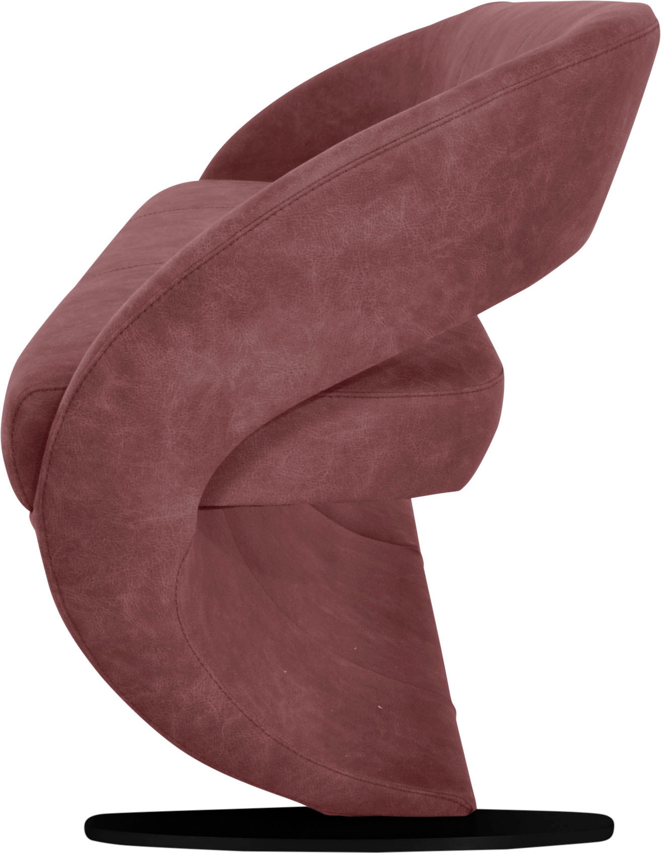 K+W Komfort & Wohnen Polsterbank »Wave« in geschwungener Optik mit Metallkufe in schwarz Struktur