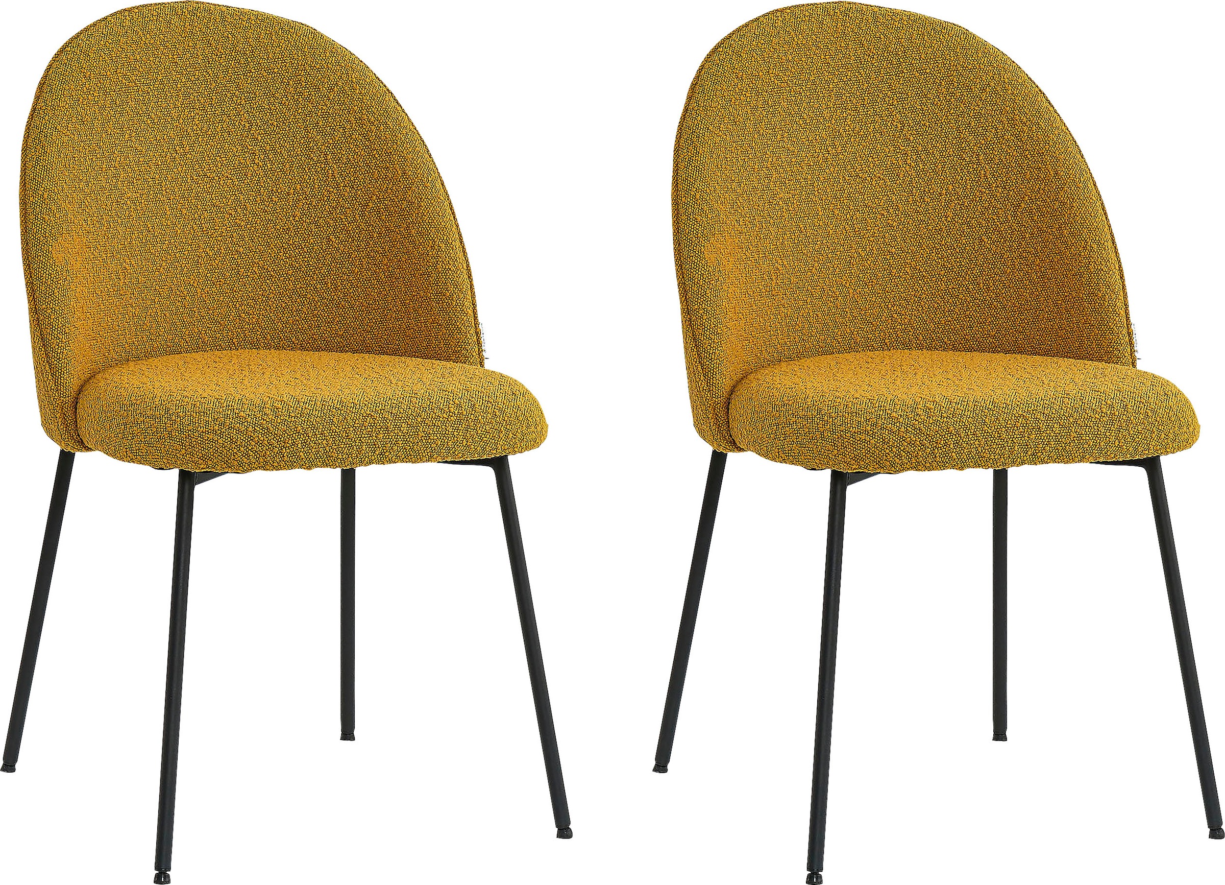 TOM TAILOR HOME Polsterstuhl, (Set), 2 St., Bouclé, mit abgerundeter Rückenlehne