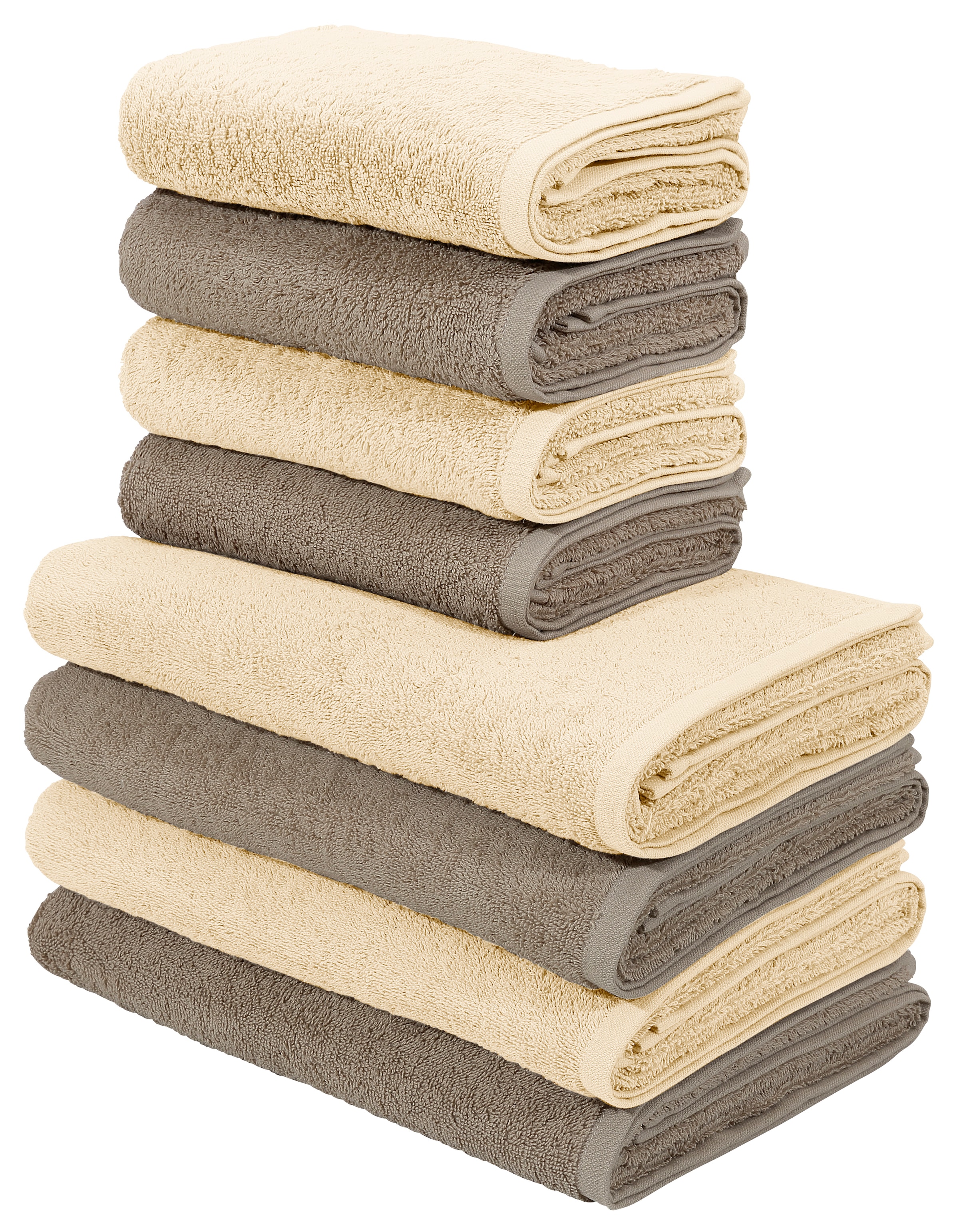 OTTO home Handtuch Set "Merida, 4 Duschtücher 70x140cm, 4 Handtücher 50x100cm" 8 Frottier kuschelig weich, einfarbig, 100% Baumwolle